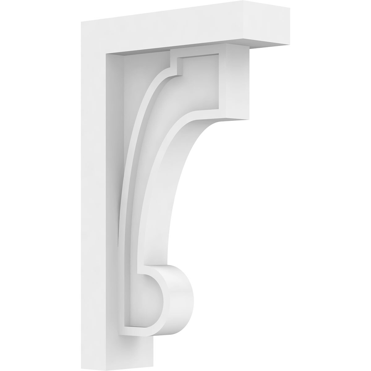 Ekena Millwork CORP02X06X10ALM 2-in x 6-in x 10-in Standard alma Unfinished White PVC Paintable Corbel