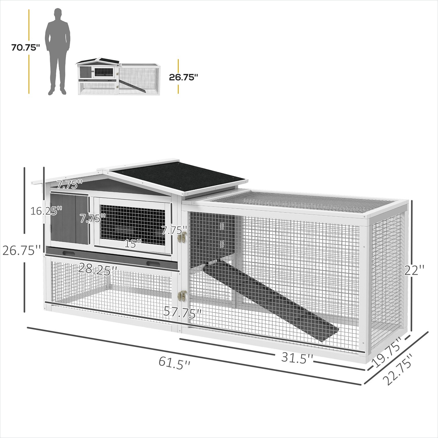 FlowLuxe 8CW1N0PNU9FB Chicken-Coops-Rabbit-Hutches - View #2