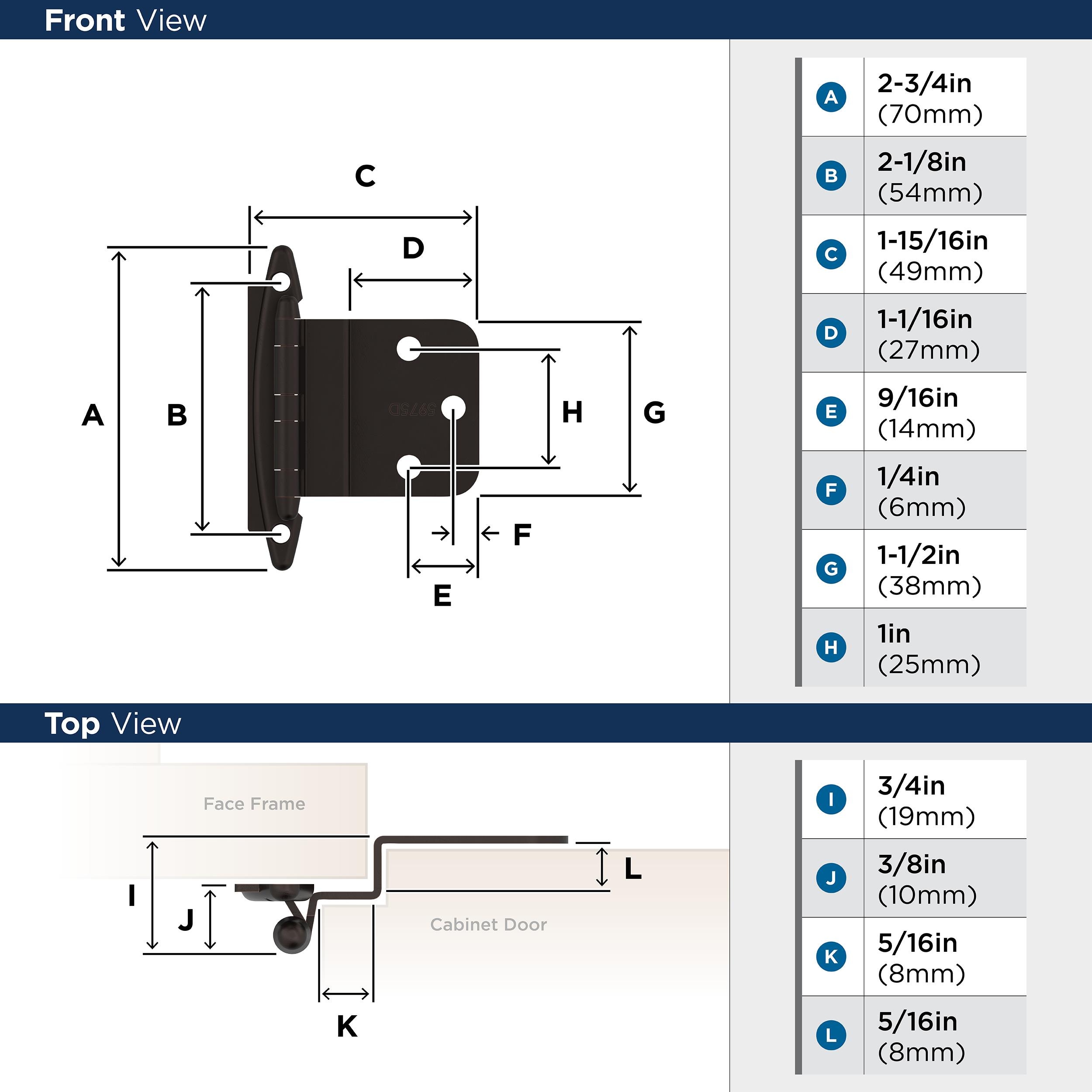 Amerock BPR3417ORB Cabinet-Hinges - View #5