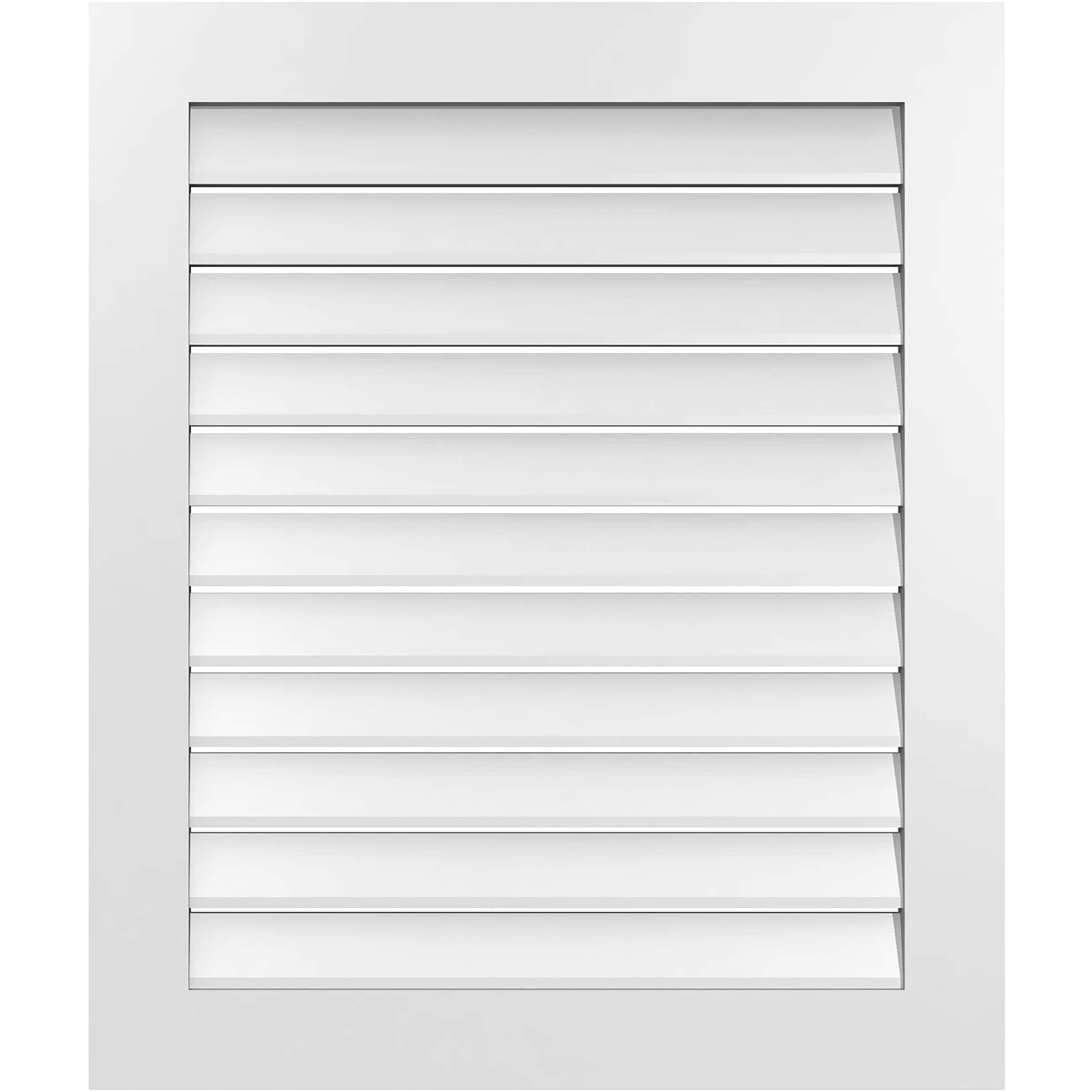 Ekena Millwork GVPVE32X3801SF 32-Inches x 38-Inches Off-white Rectangle PVC Gable Louver Vent