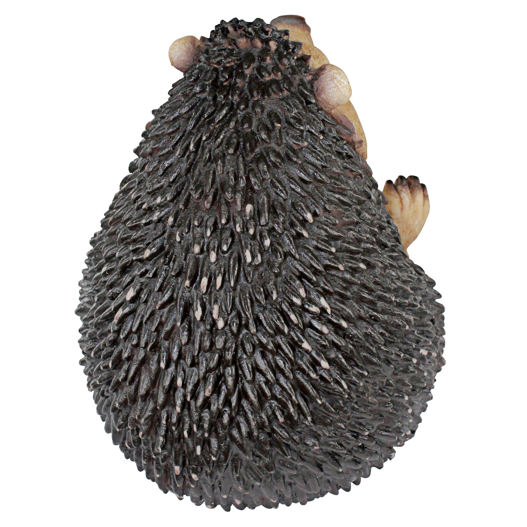 Small Beige and Brown Resin Laughing Hedgehog Garden Statue