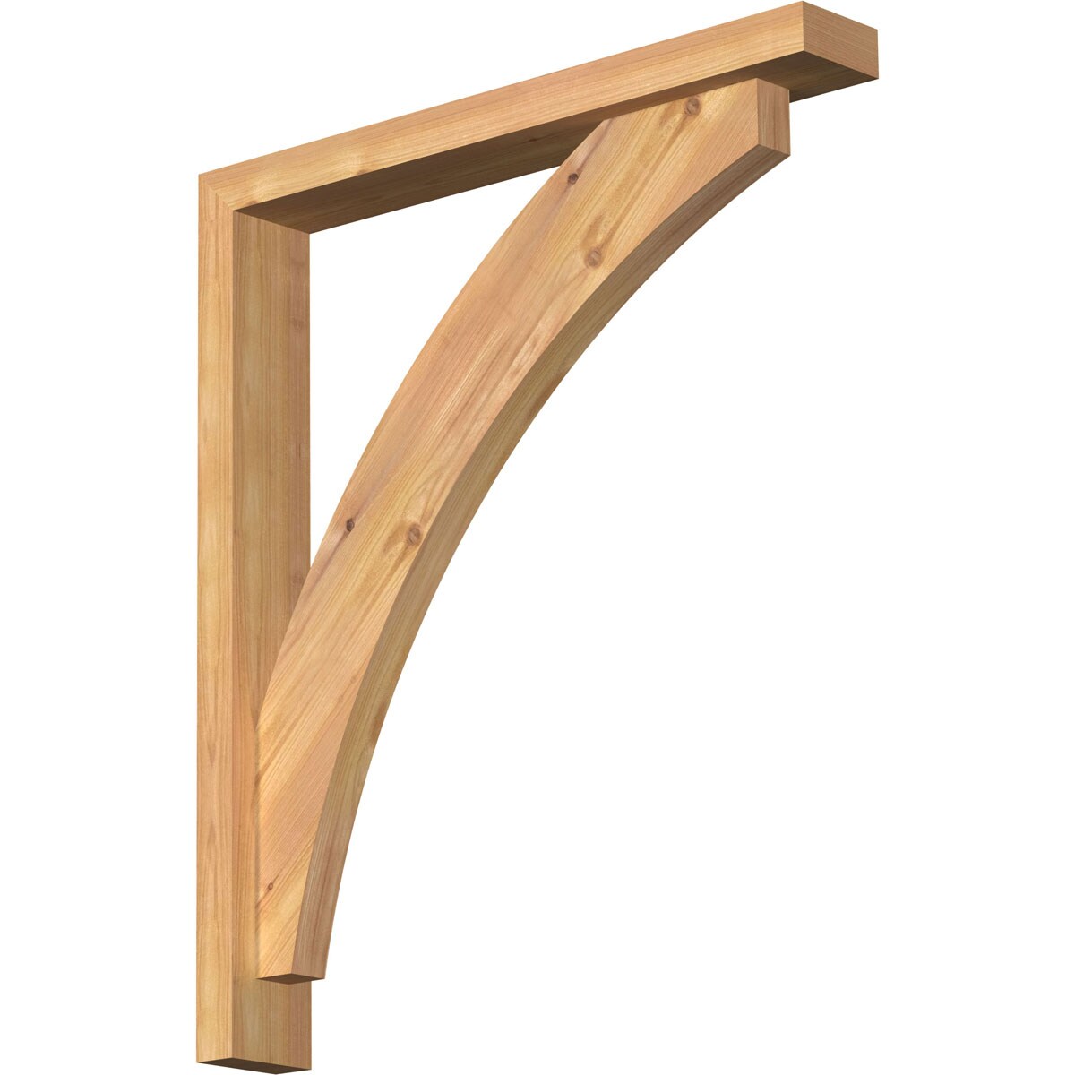 Ekena Millwork 1463924 Thorton Block Smooth Bracket with Offset Brace 3-1/2-in x 24-in x 28-in Western red cedar Brown Wood Standard bracket