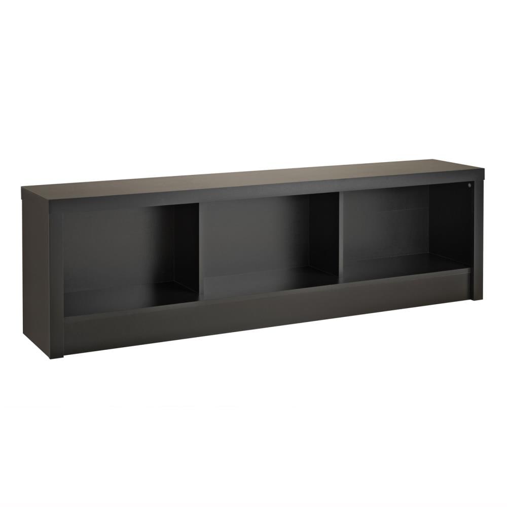 Prepac Series 9 Casual Black Storage Bench with Storage 61-in x 11-in x ...