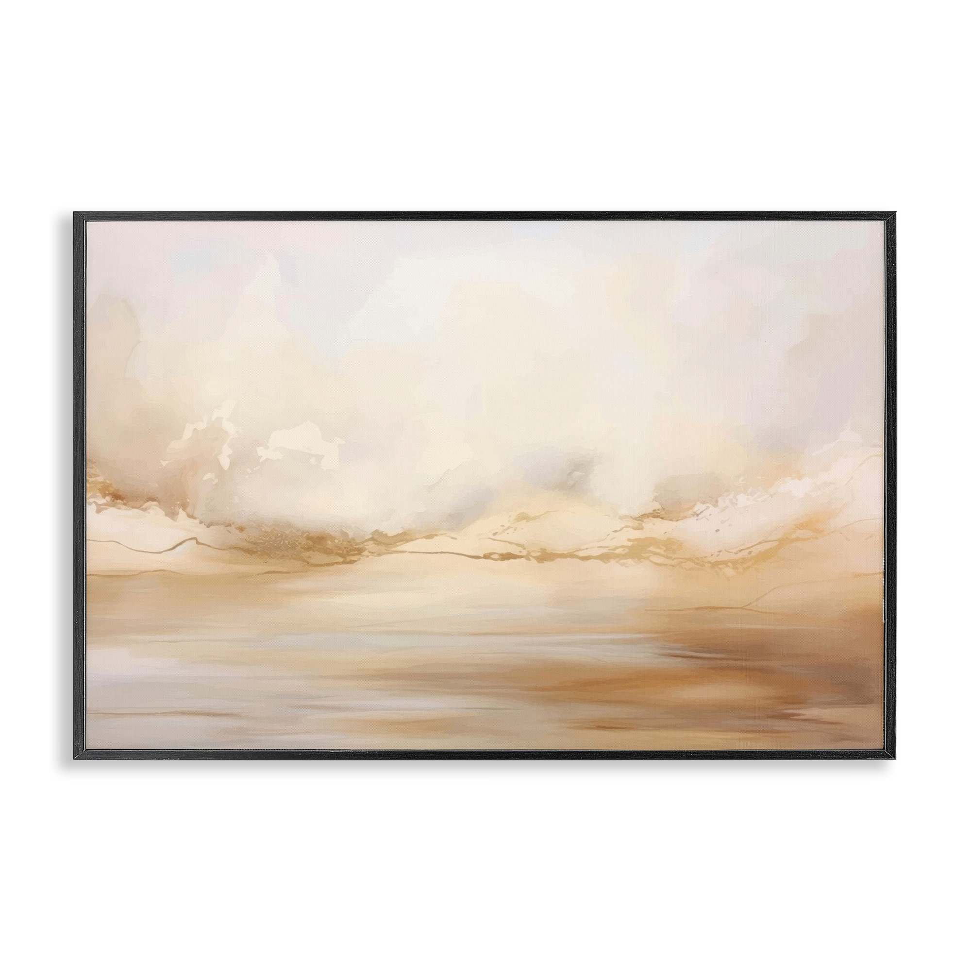 Stupell Industries BT-856-FR-16X24 Neutral Abstract Horizon Line Framed Giclee design by LSR Creative Studio