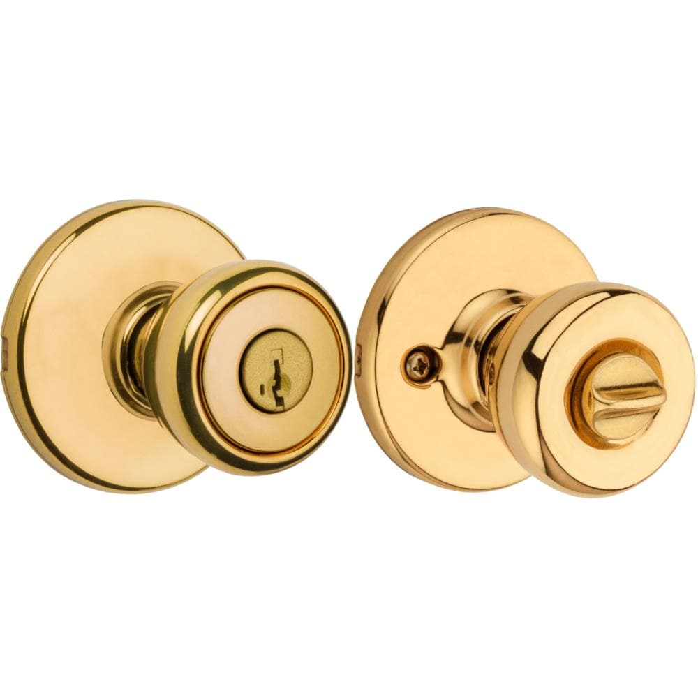 Kwikset Tylo Knob with Double Cylinder Deadbolt Polished Brass 695T3 #6tc 