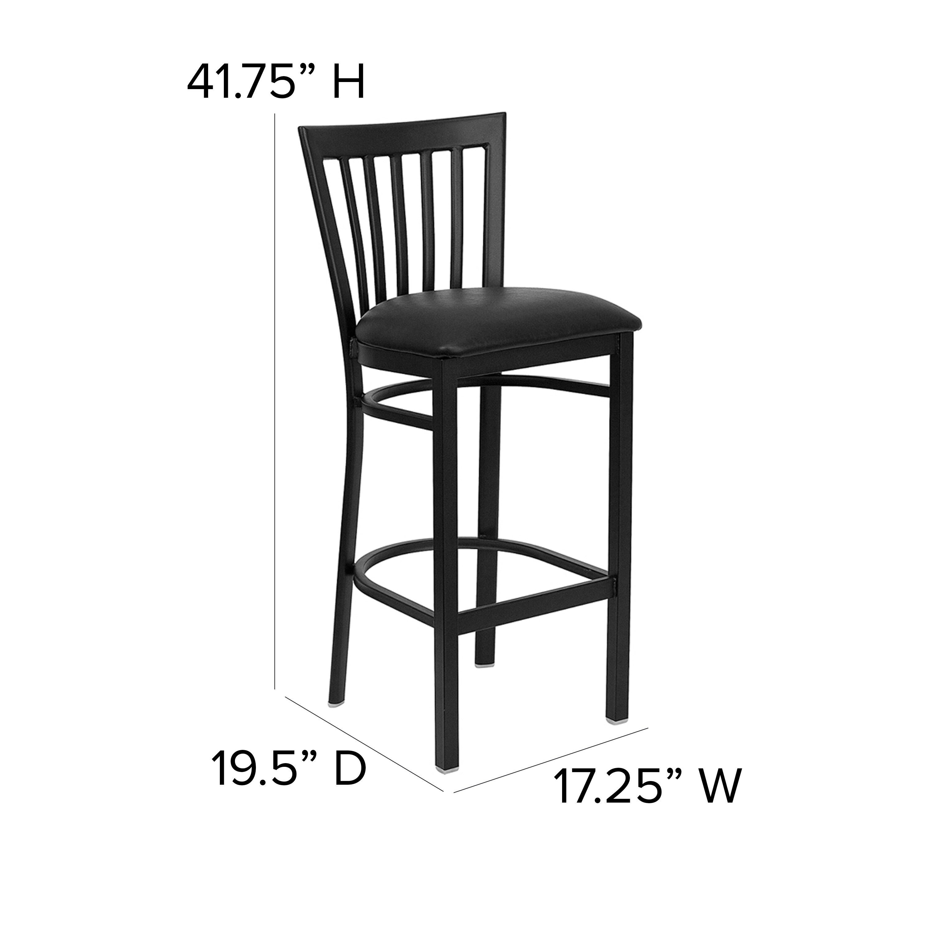 Flash Furniture Black Vinyl Seat/Black Metal Frame 29-in H Bar height ...