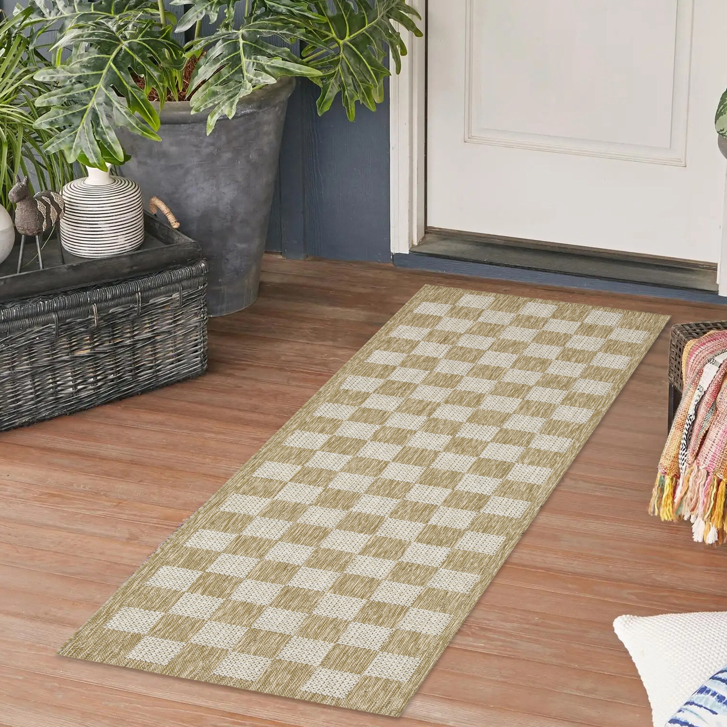 Playa Rug PLY-DAY-JUT-IVO-2X8 2 x 8 (ft) Sisal Daisy-Natural Ivory Rectangular Indoor/Outdoor Geometric Area rug