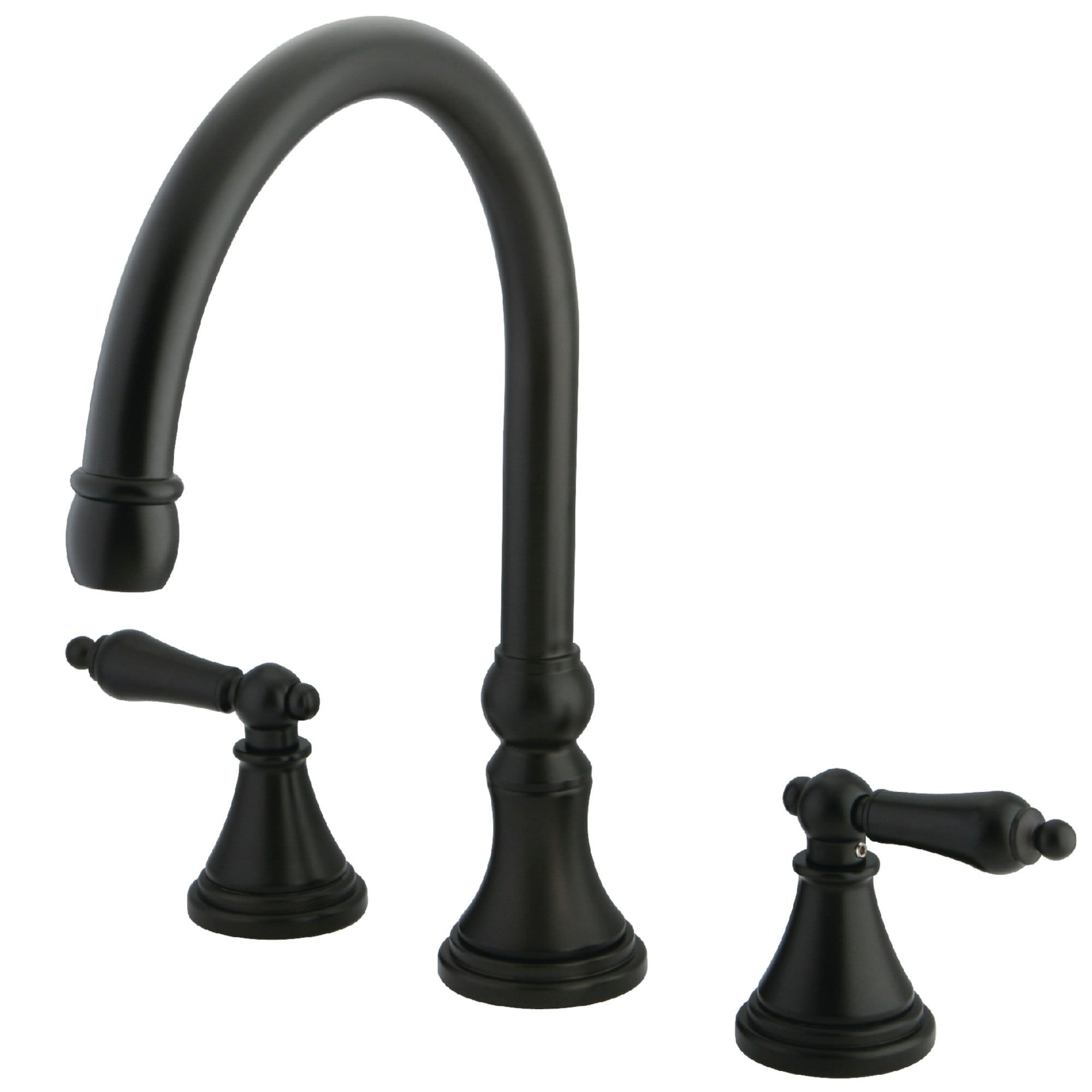 Kingston Brass WLKS2345AL Roman Oil-rubbed bronze 2-handle Deck-mount Roman High-arc Bathtub Faucet ( Valve Included )