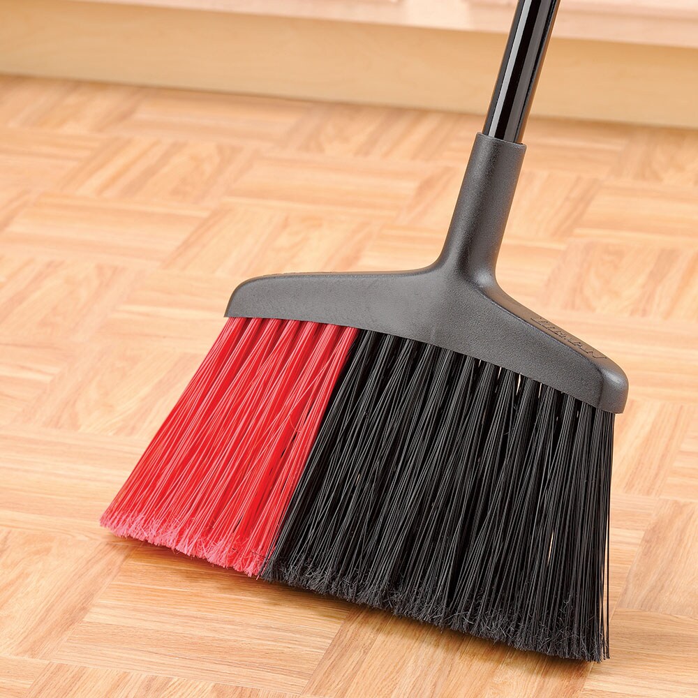 Libman 10-in Poly Fiber Multi-surface Angle with Dustpan Upright Broom in  the Brooms department at