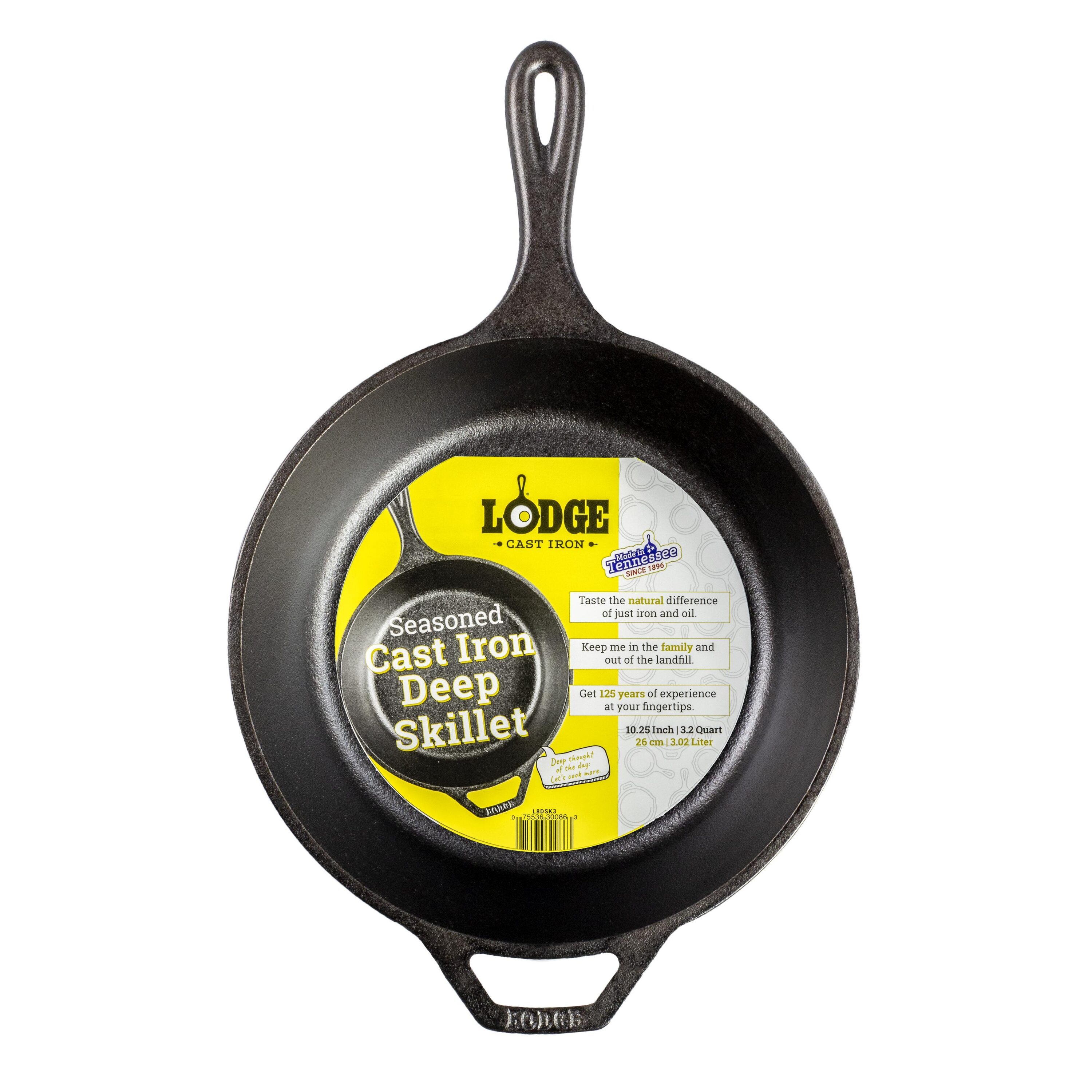 Lodge Cast Iron 5 Quart/12 Inch Cast Iron Covered Deep Skillet - Black,  Oven Safe, Seasoned, Versatile Cooking Pot in the Cooking Pots department  at