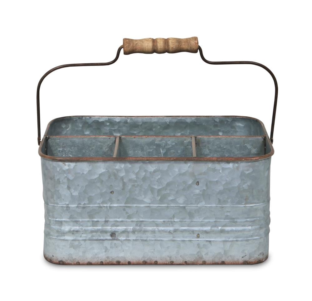 Cheung's 4863 Trays and Caddies 7.75-in x 11-in Gray 4 Divided Rectangle Serving Caddy