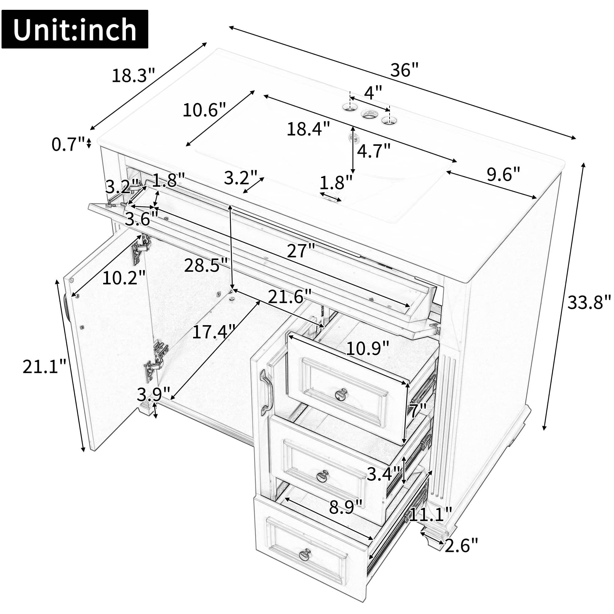 Misty Moon LW0402-283623B Vanity-Tops - View #7