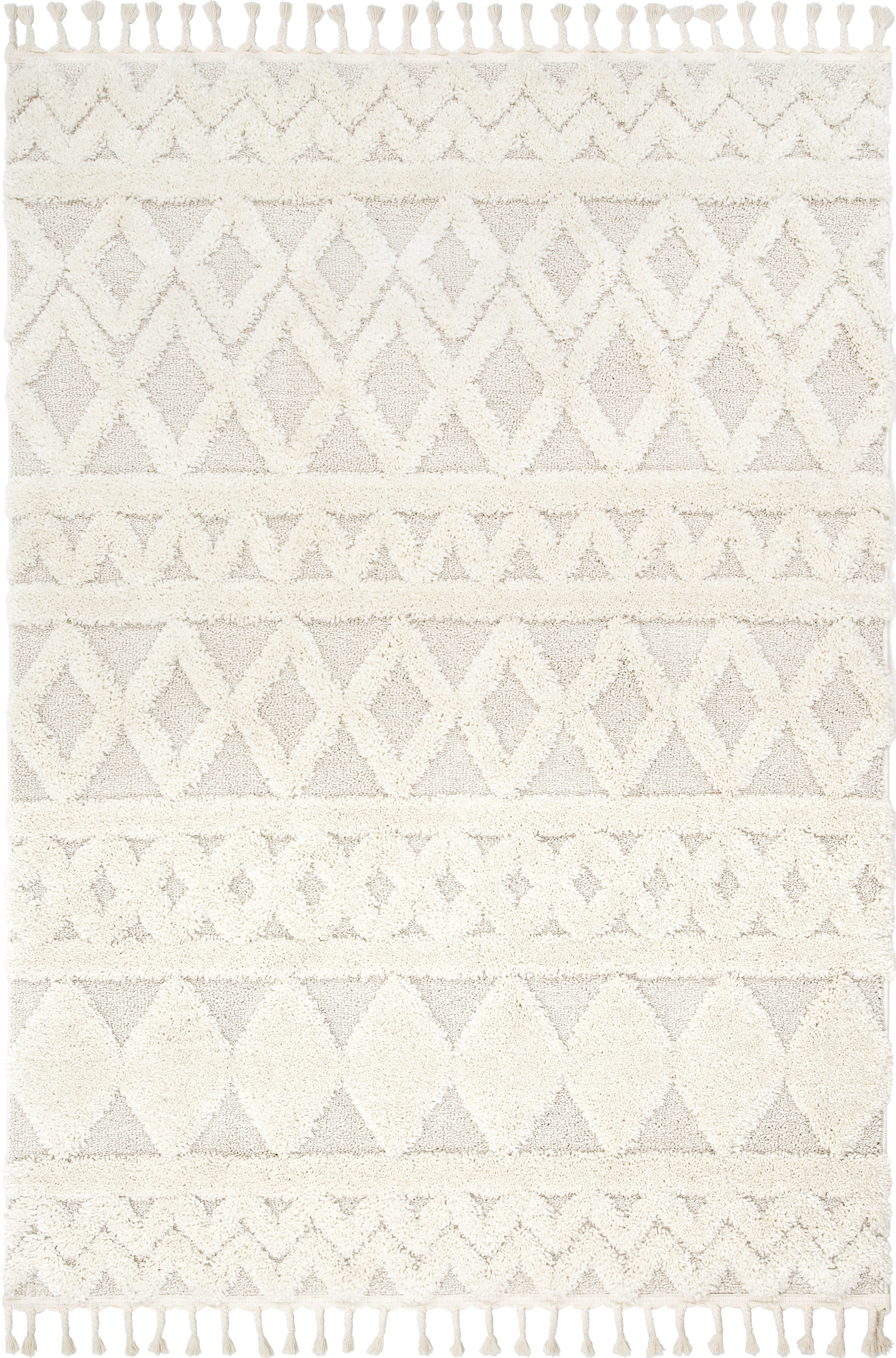 Ivory Oriental Synthetic Reversible 4' x 6' Area Rug