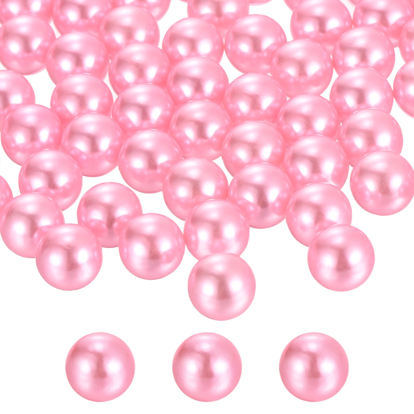 Unique Bargains - 340pcs 12mm Pink Pearl Beads ABS Faux Pearls Vase Fillers 300g Ornament Filler ...