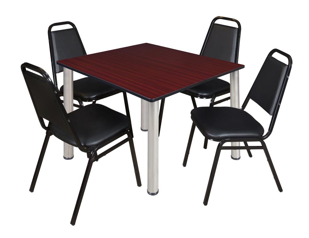 Regency TB4848MHBPCM29BK Breakroom Brown 4-Person Training Table (48-in W x 29-in H)