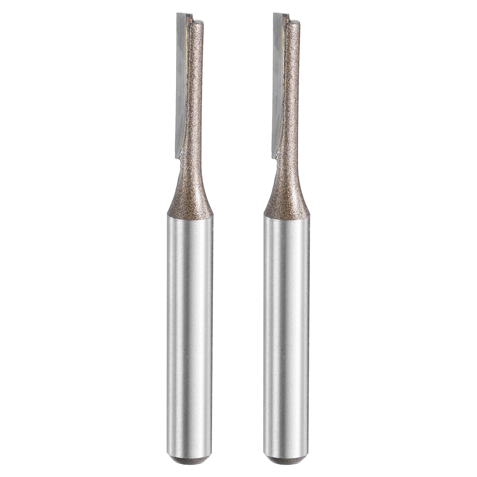 Unique Bargains 2pcs Straight Router Bit 1/4 Inch Shank 5/32 Inch Cutting Dia 2 Flutes 0.79 Inch Cutting Length YG6 Carbide Cutter with PTFE Heat Resistance Coating Woodworking Grooving Trim Bit #S26030900UX4425