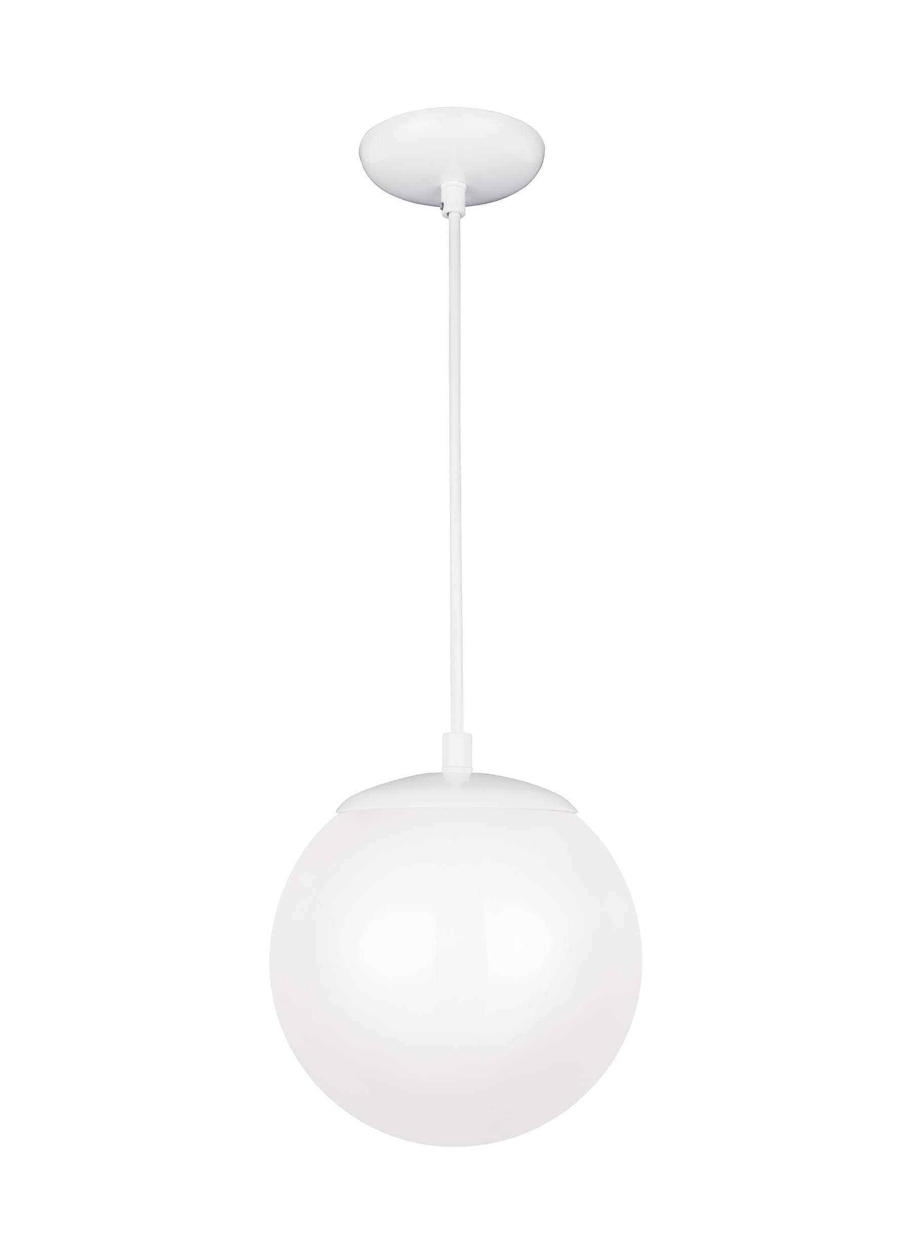 White Glass Globe Indoor/Outdoor Pendant Light