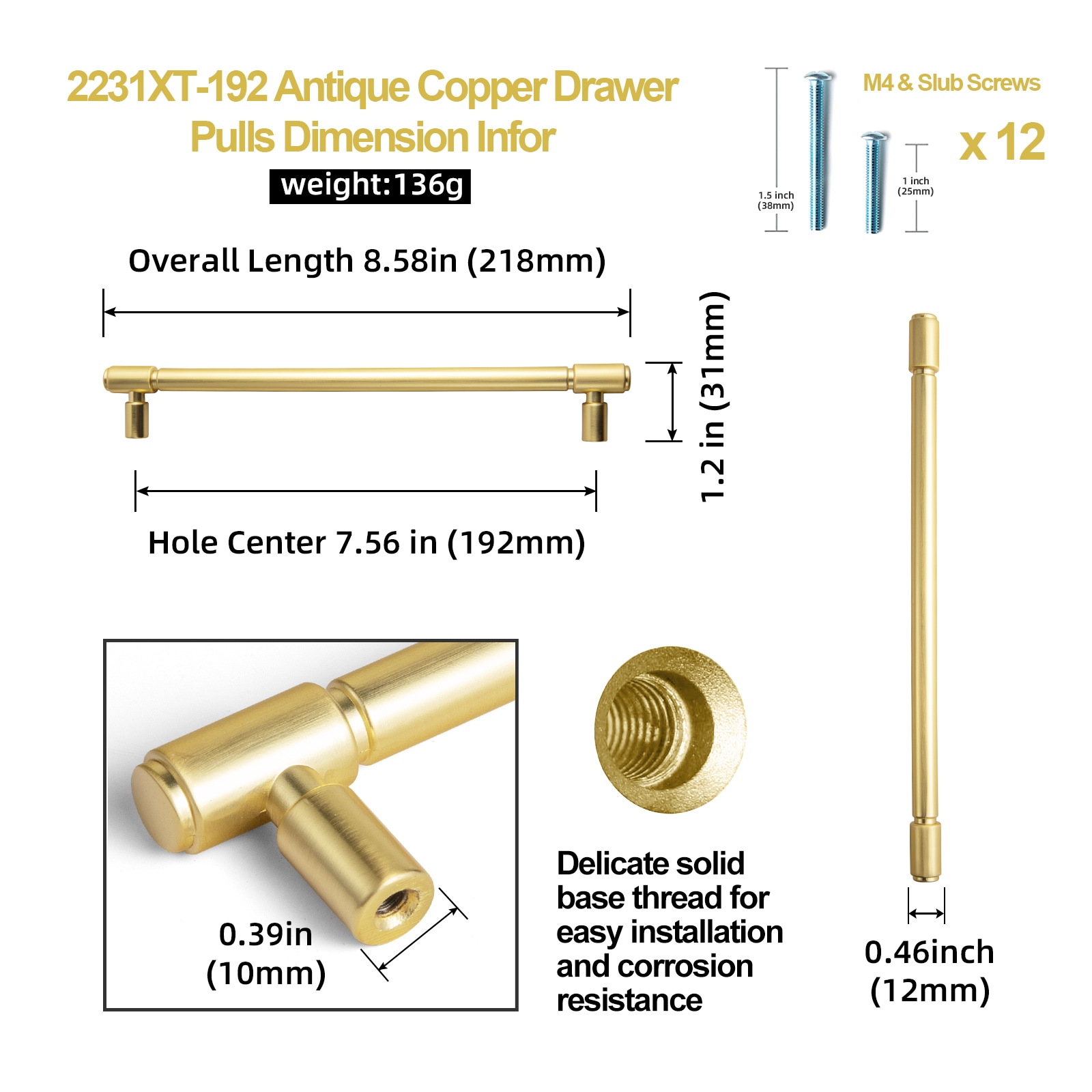 Miaokesen 2231XT-192 Cabinet-Pulls - View #2