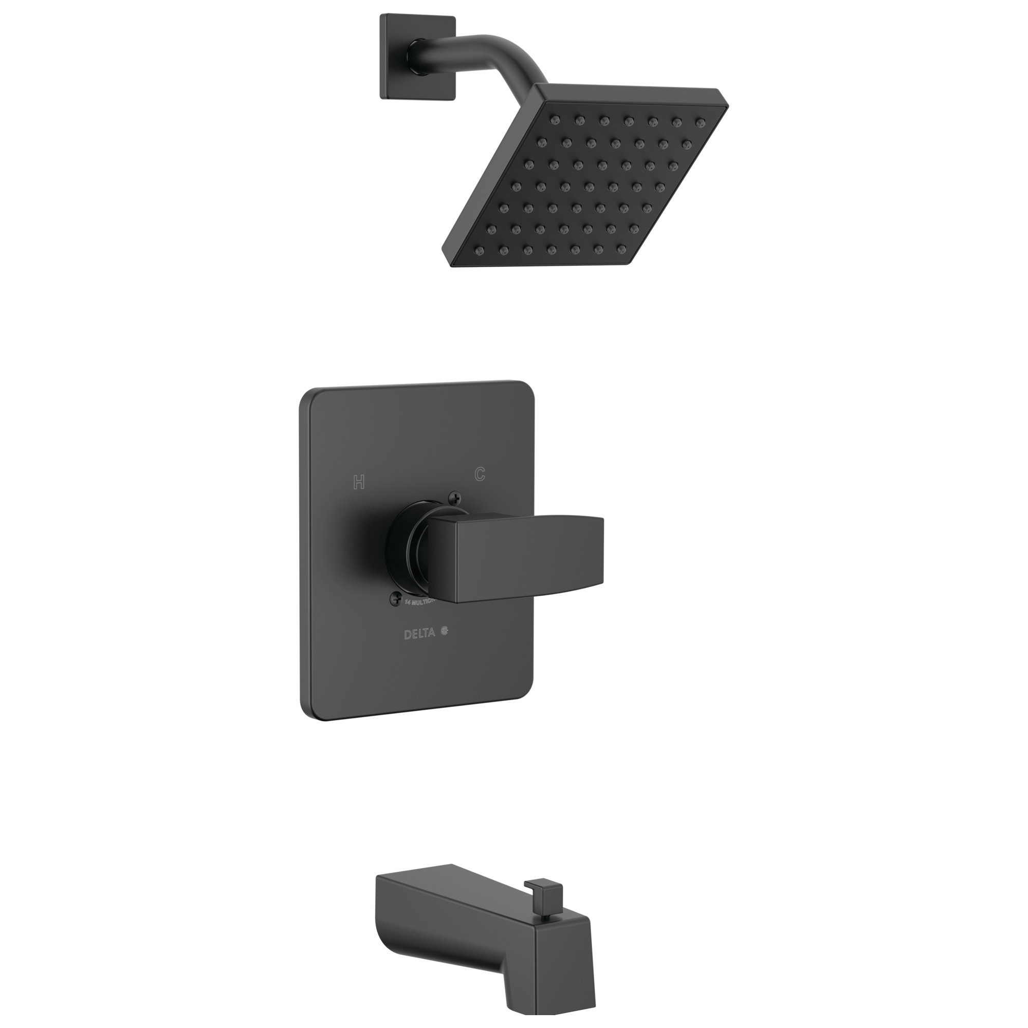 Delta Modern Matte Black 1-handle Bathtub and Shower Faucet