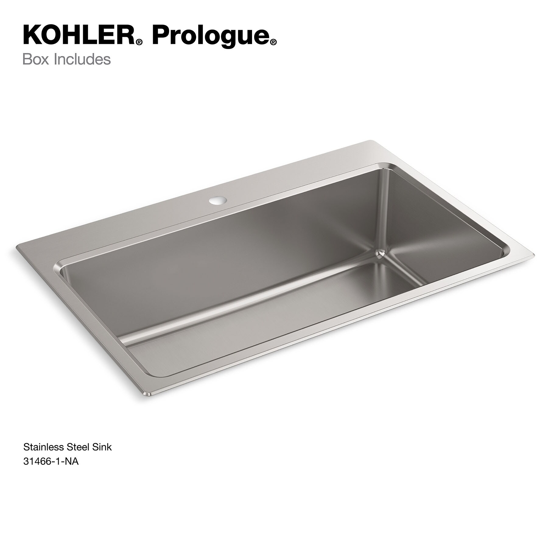 Kohler Prologue Dual Mount 33 In X 22 In Stainless Steel Single Bowl 1