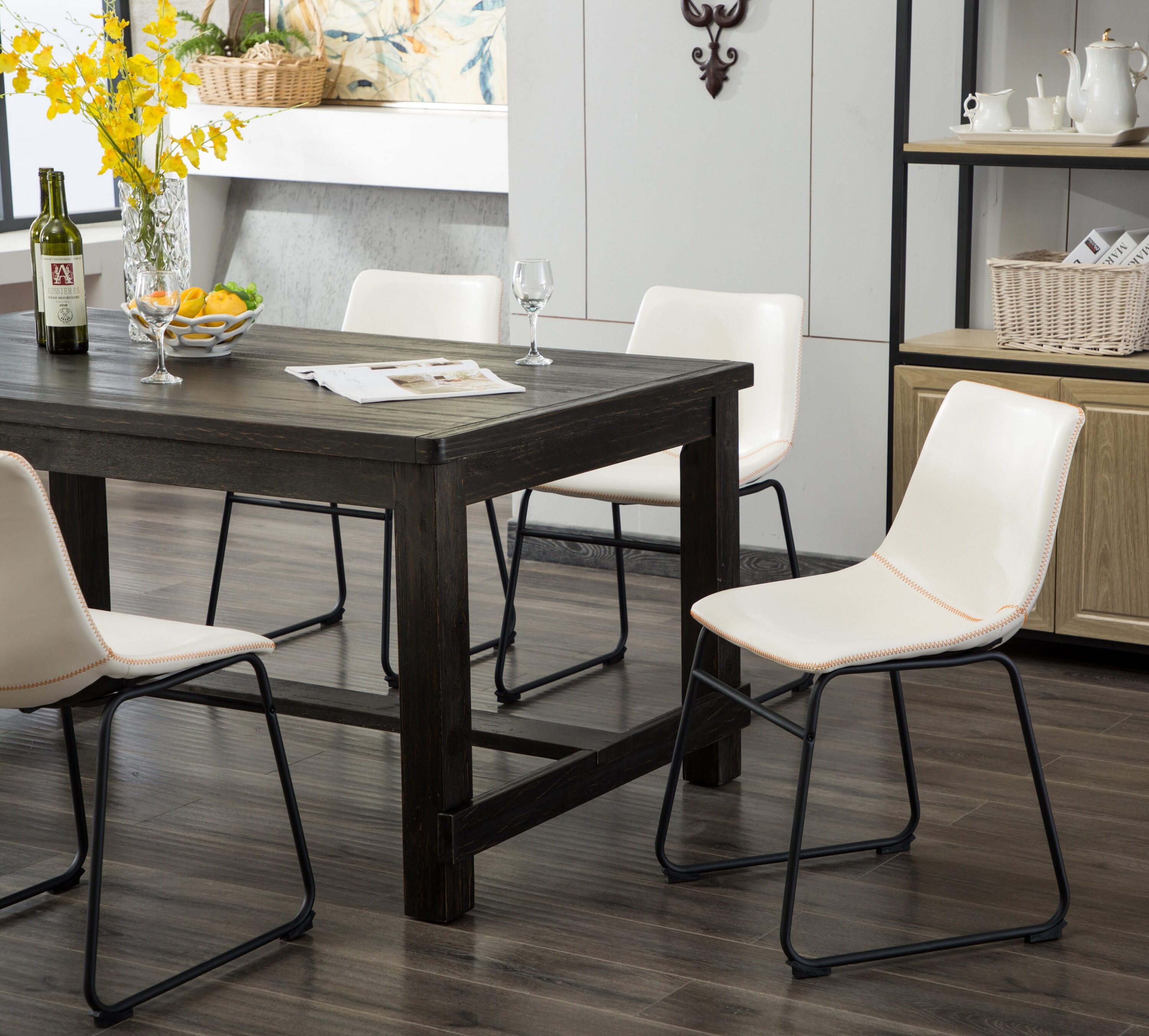 Roundhill Furniture T185BK-C185WHX2 Dining-Sets - View #4