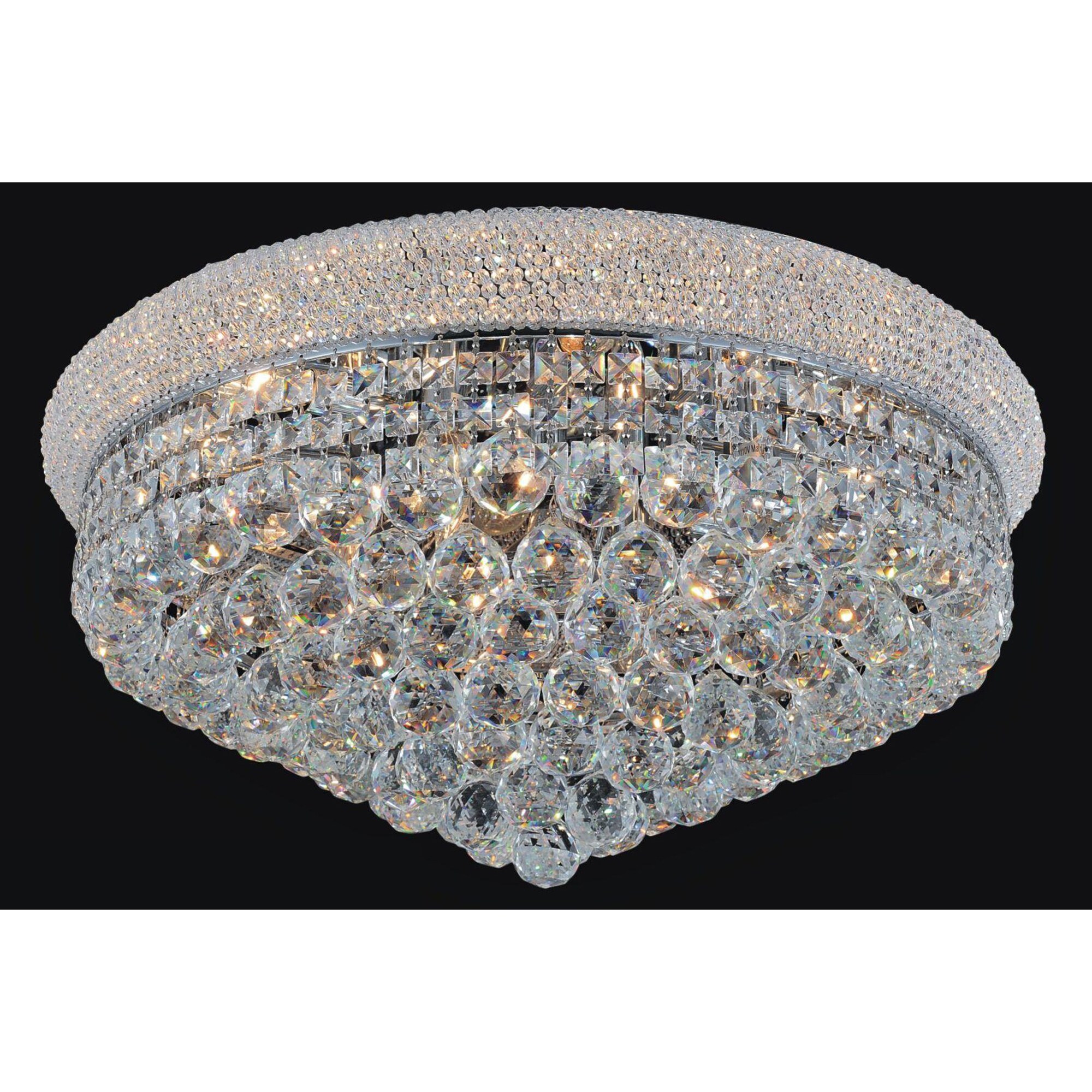 CWI Lighting 8001C28C Empire 15-Light 28-in Chrome Flush Mount Light