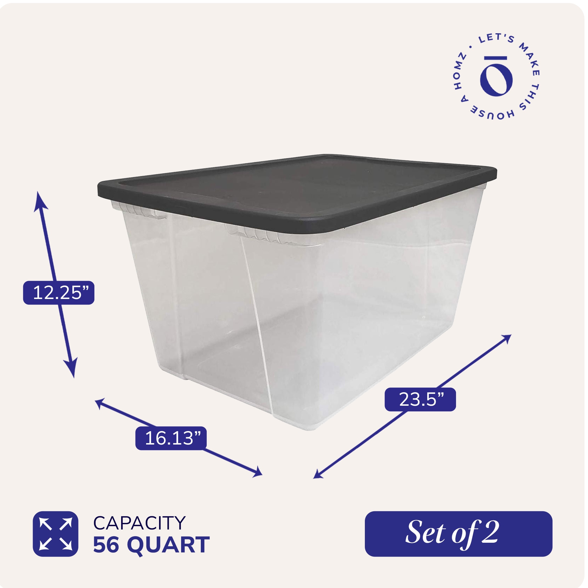 Homz Products 323714 Plastic-Storage-Totes - View #4