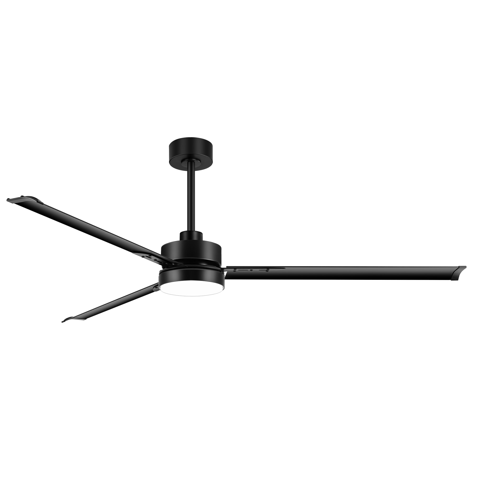 72-Inch Matte Black Ceiling Fan with LED Light and Remote