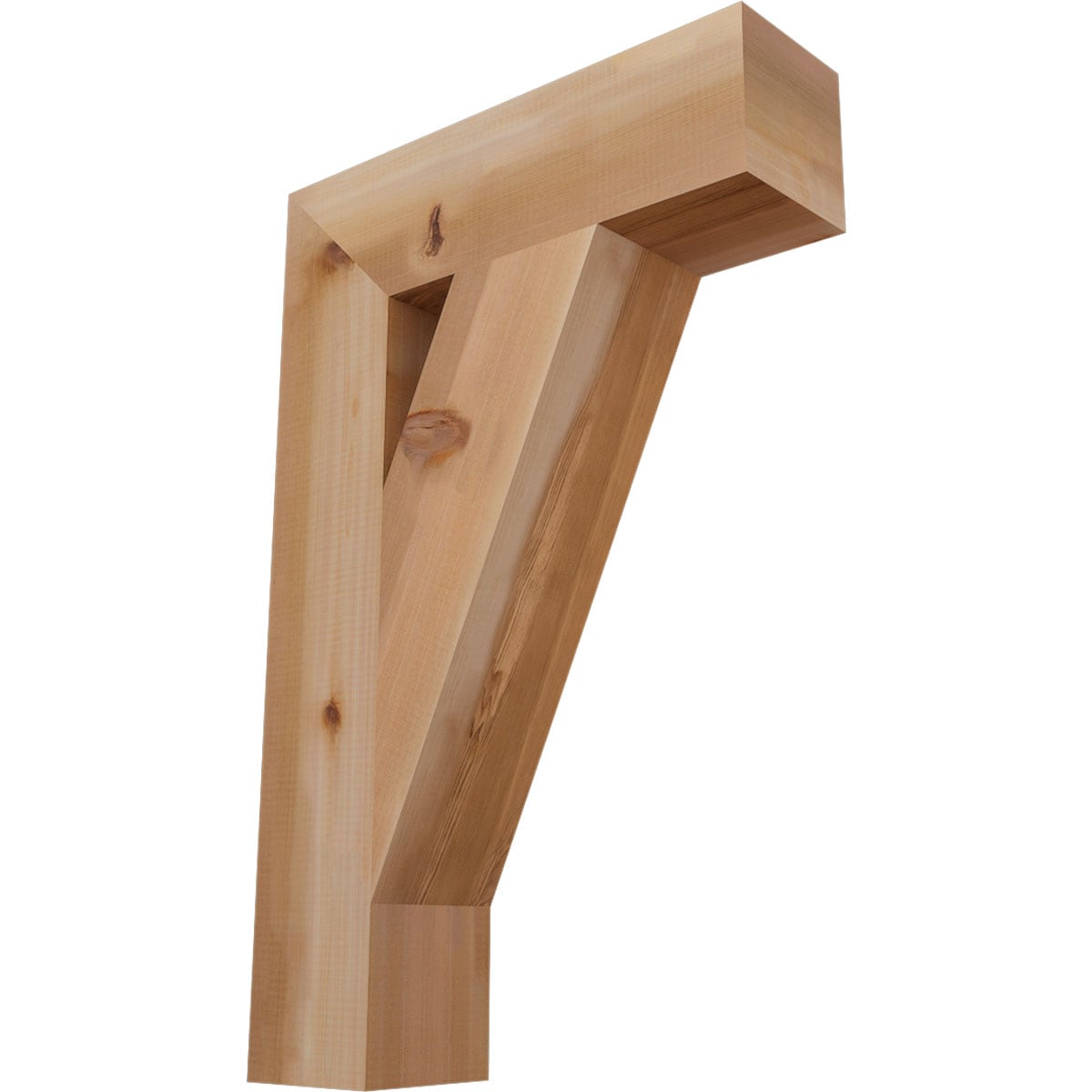 Ekena Millwork BKT06X22X34TRA05SWR Traditional block smooth 5-1/2-in x 22-in x 34-in Western red cedar Brown Wood Standard bracket