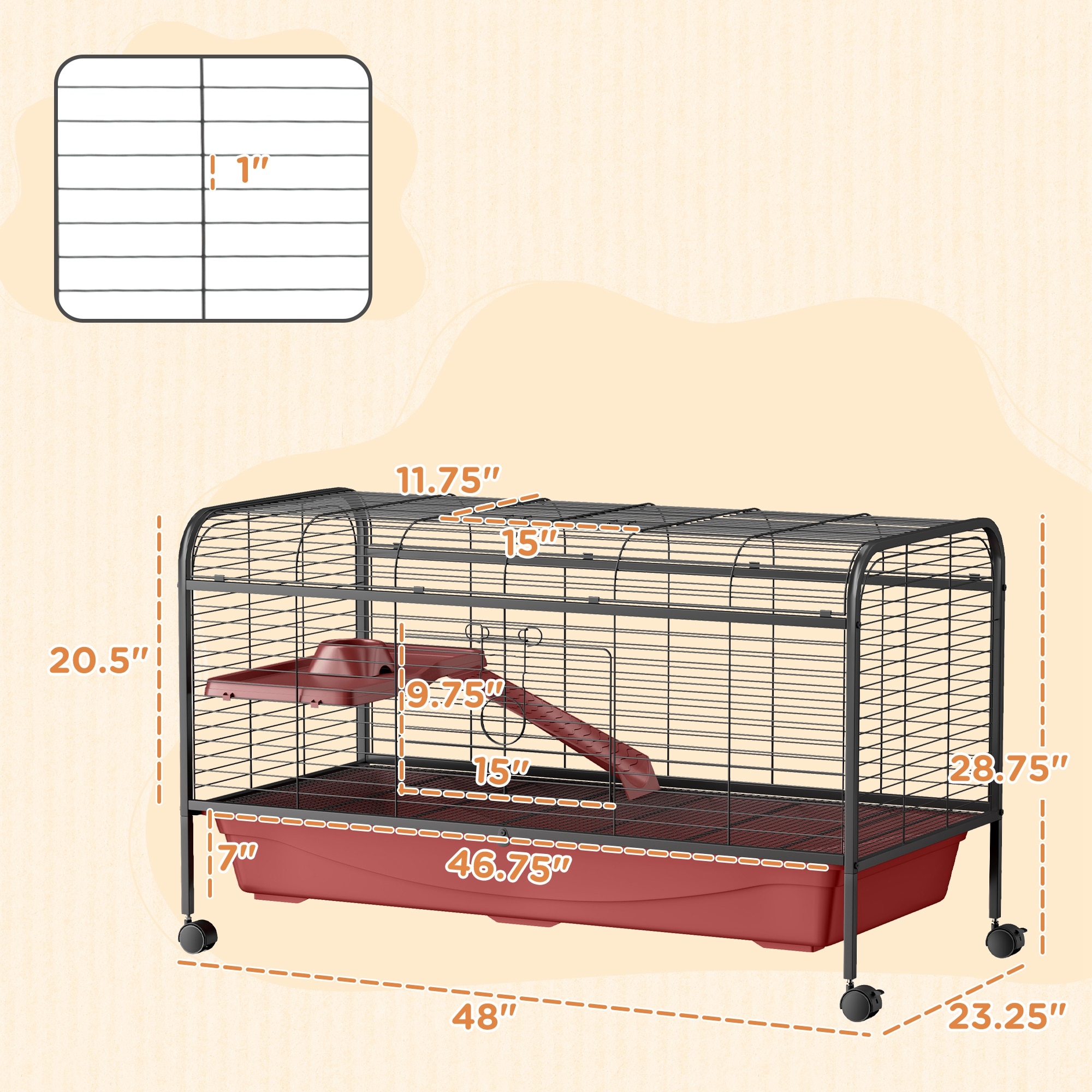PawHut D51-111V01RD Dog-Houses - View #3