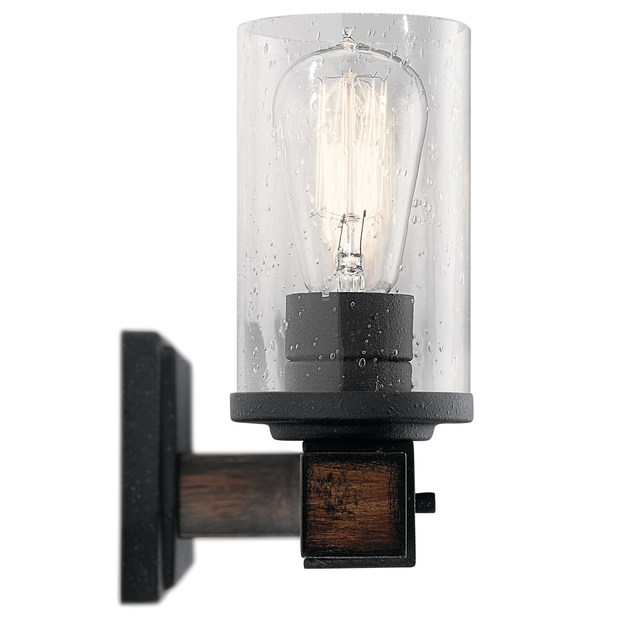 Barrington 29.5-in 4 -Light Distressed Black Rustic Vanity light