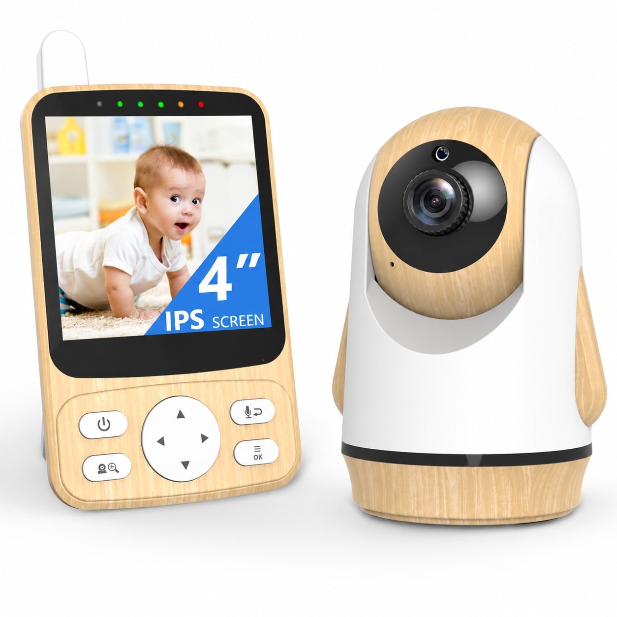 AOIZGMY  4 Inch IPS Video Baby Monitor with Camera No WiFi Night Vision Two Way Audio Remote Pan Tilt Temperature Sensor 1000ft Range