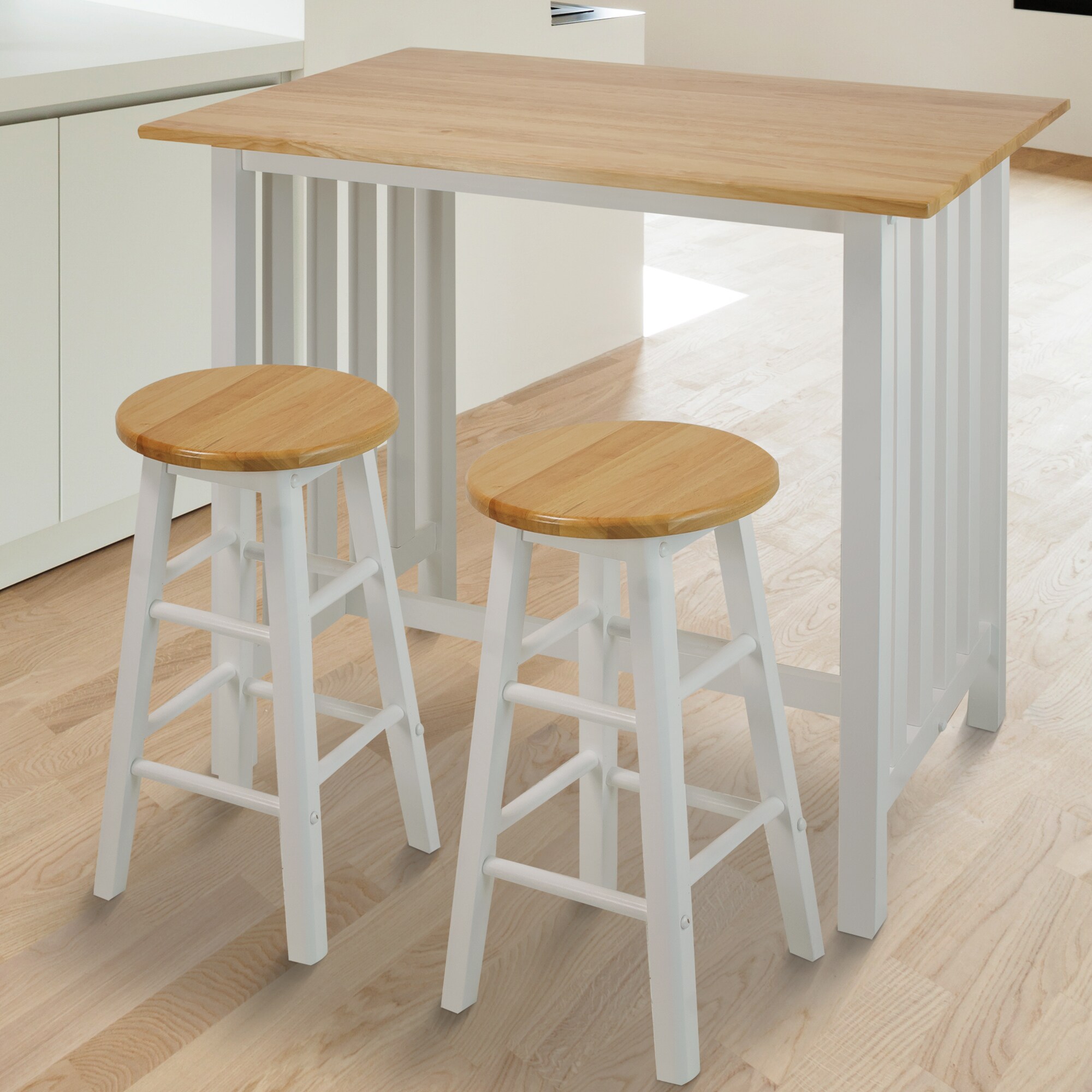 Casual Home White Wood Base with Wood Top Prep Table (23.5-in x 36-in x ...