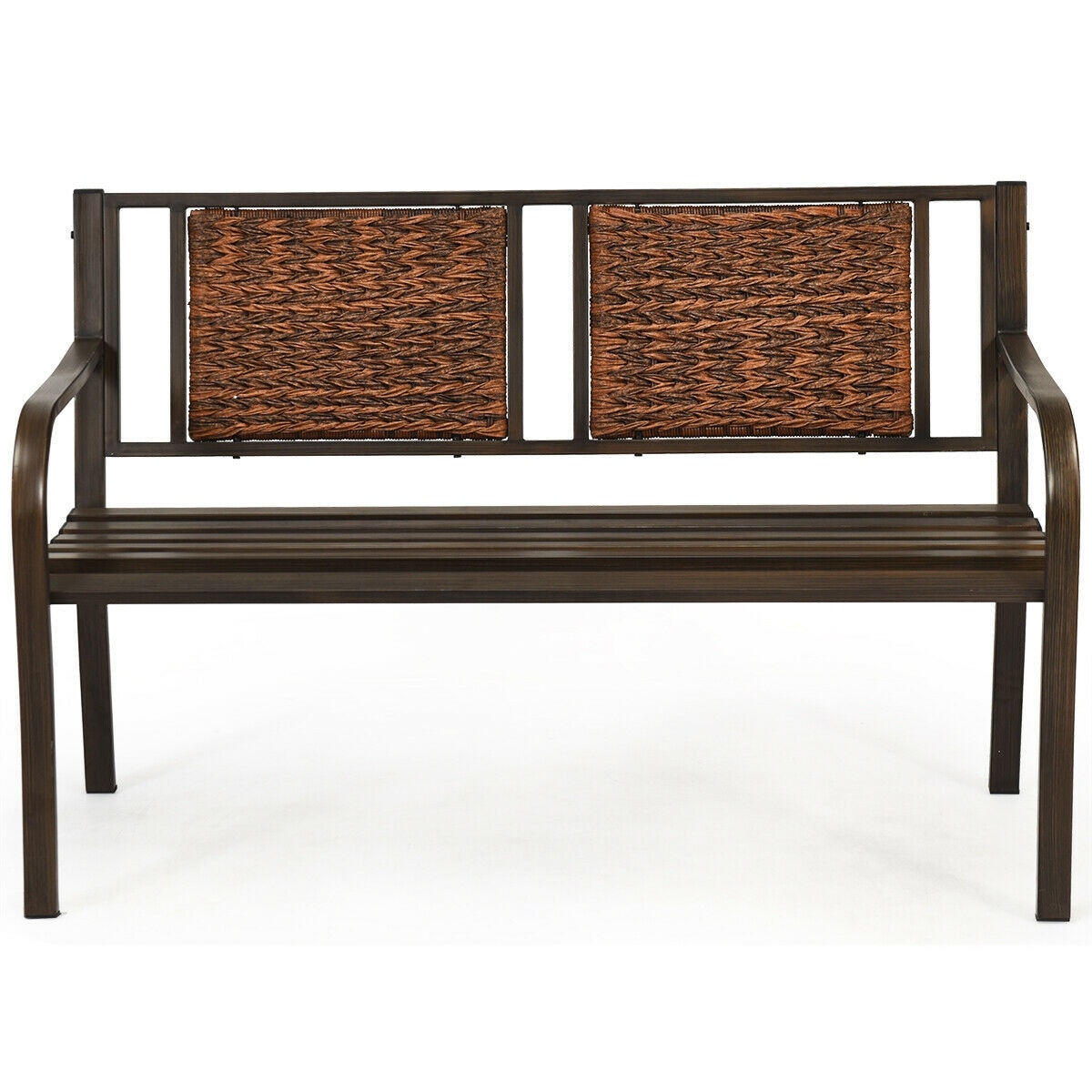 rattan patio bench