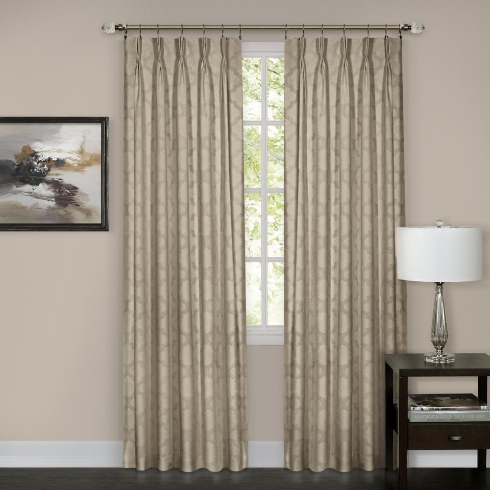 Achim WNPP84CM06 84-Inches Camel Geometric Room darkening Rod pocket Single curtain panel