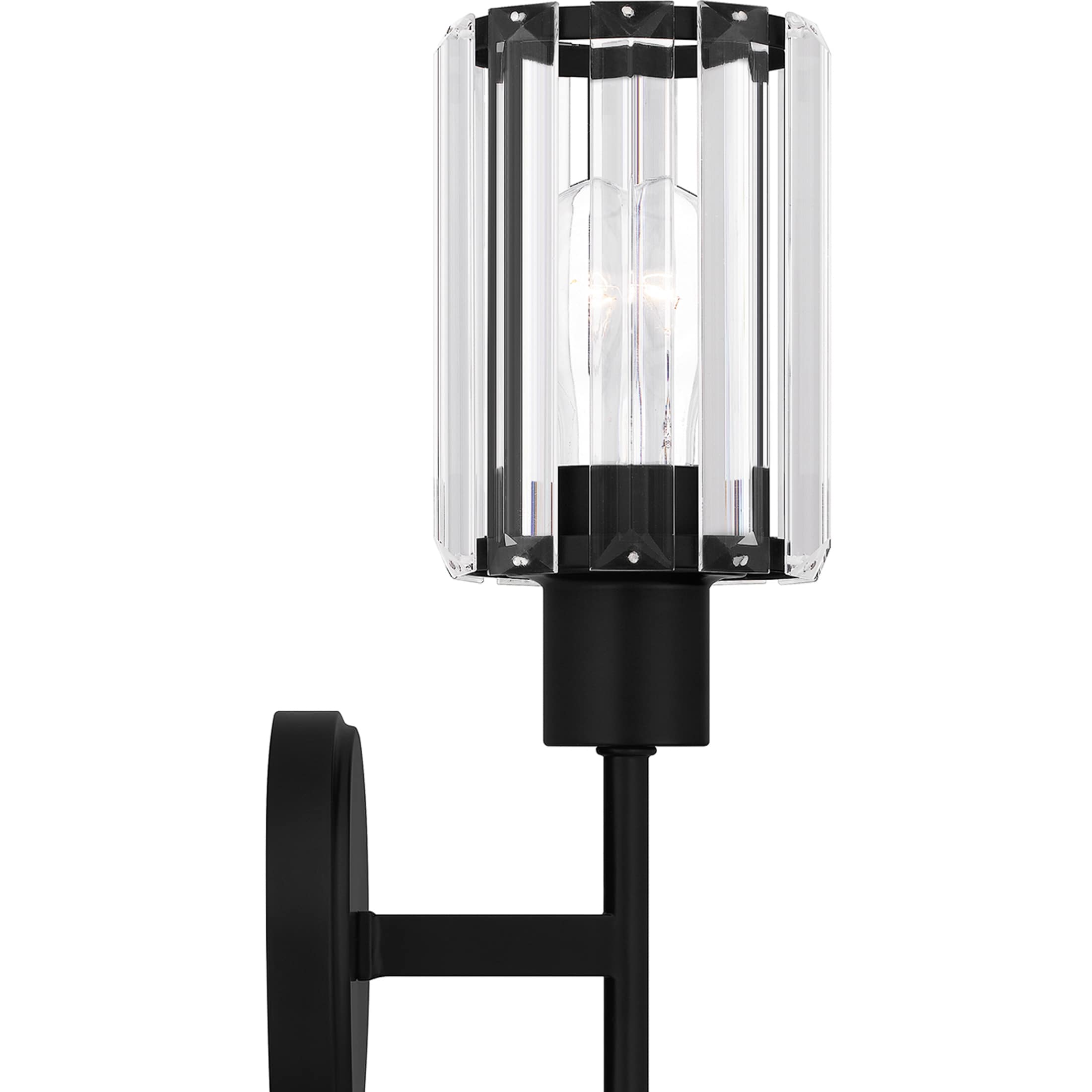 Matte Black Crystal Glass Dimmable Electric Wall Sconce
