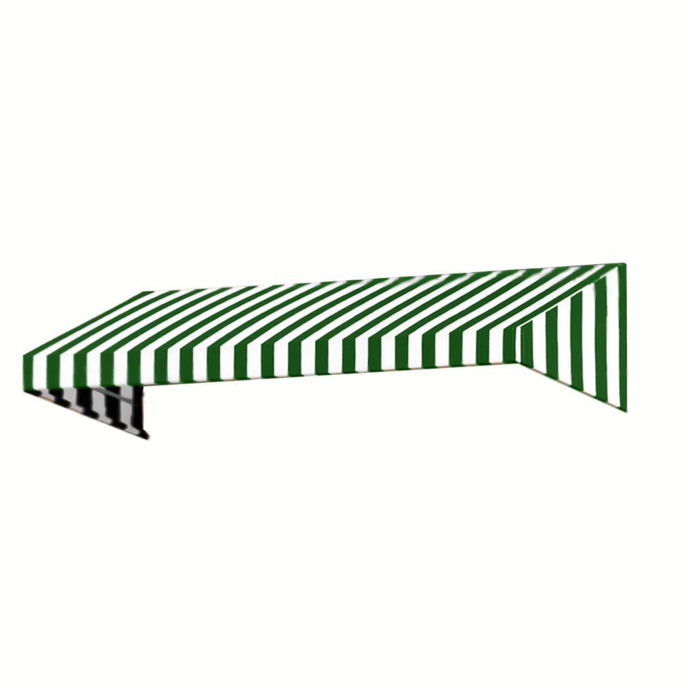 Awntech RN22-L-10FW New Yorker 124.5-in Wide x 24-in Projection x 31-in Height Fabric Forest/White Stripe Striped Fixed Window/Door Awning