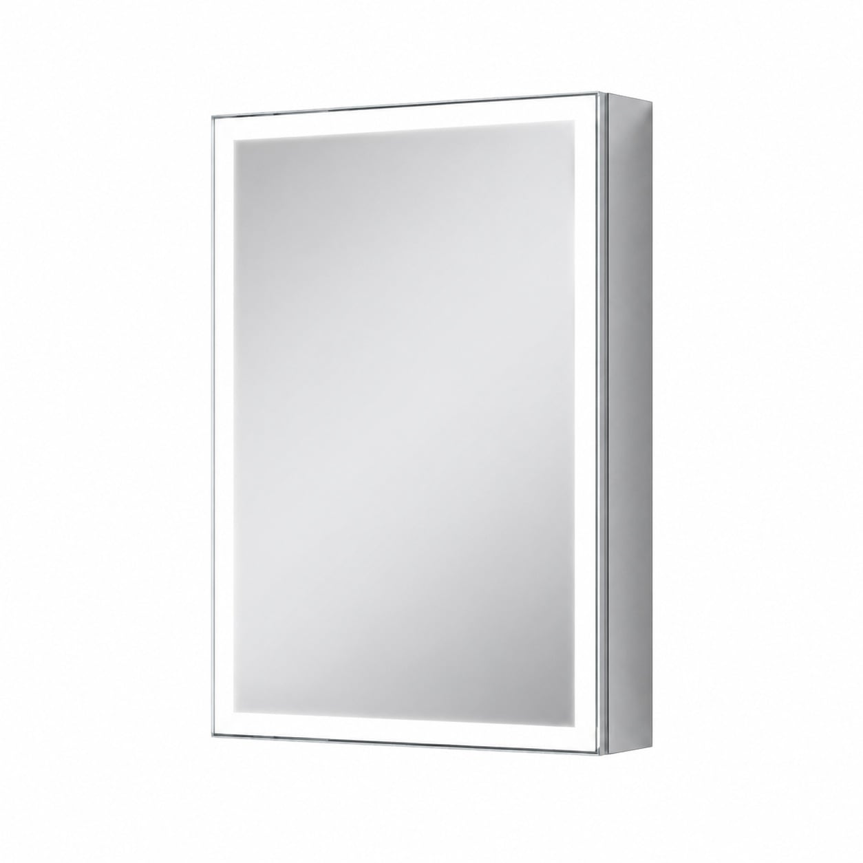 Aoibox  16x24 Inch Lighted Medicine Cabinet with Mirror Aluminum Alloy Frame Hardwired Recessed or Wall Mount