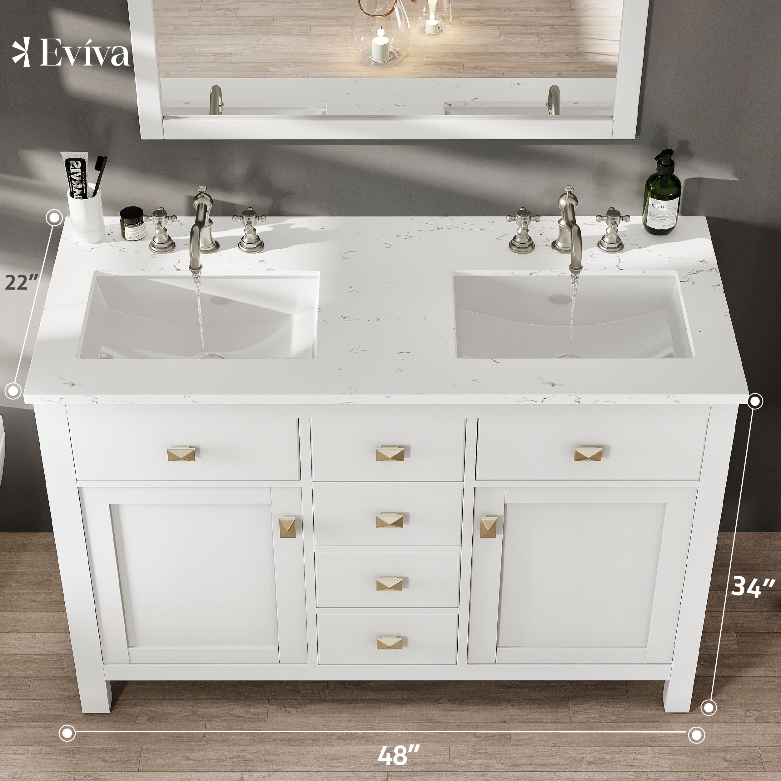 Eviva TVN313-48WH-DS Bath-Vanity-Combo - View #2