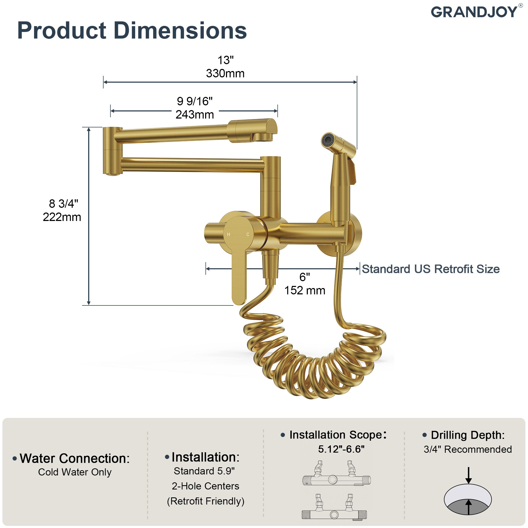 GRANDJOY SGF10GJ-87BG Kitchen-Faucets - View #7