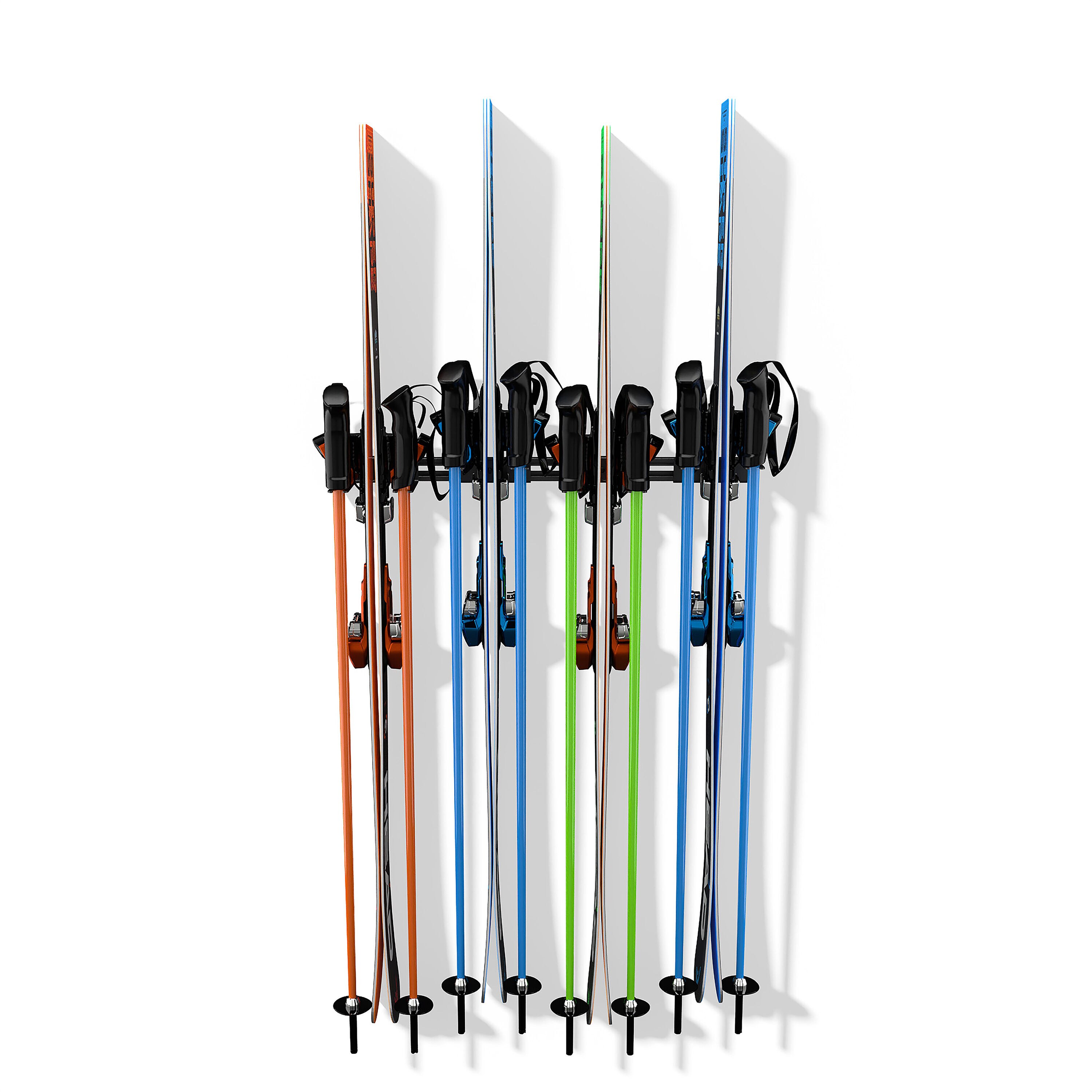 Koova Snow Ski Rack - Ultimate Space-Saving Organizer for Skis and Poles -  Easy Install, Holds 4 Pairs - Heavy Duty Steel Construction in the Sports  Equipment department at