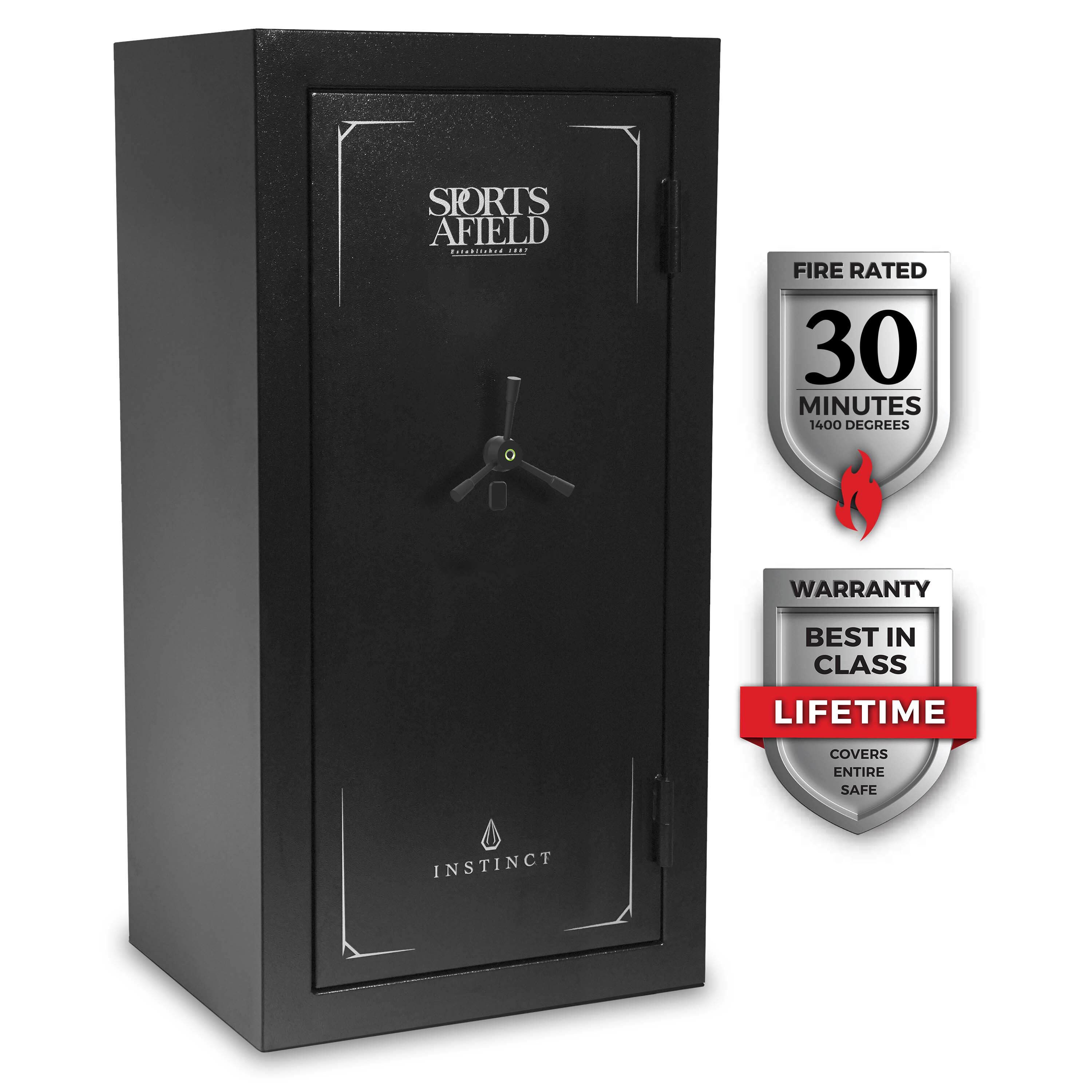 Sports Afield Instinct 30-Gun Fireproof Biometric Gun Safe in the Gun ...