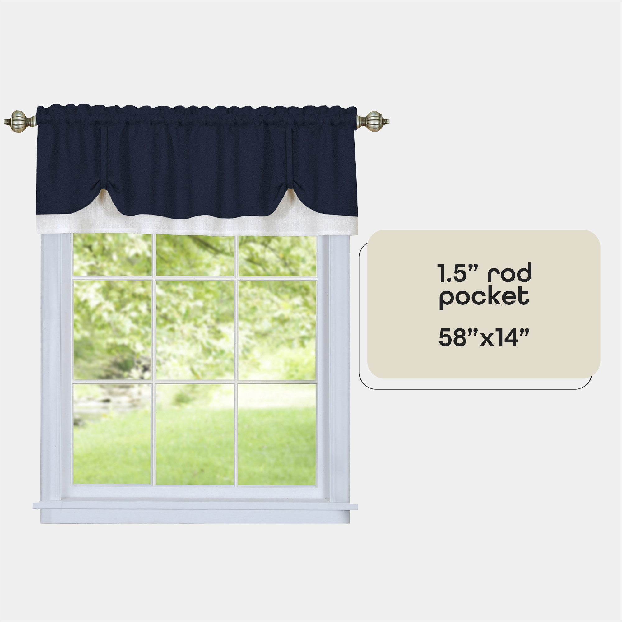 ACHIM Bordeaux 14 in. L Polyester Window Curtain Valance in Tan BOVL14TN06  - The Home Depot