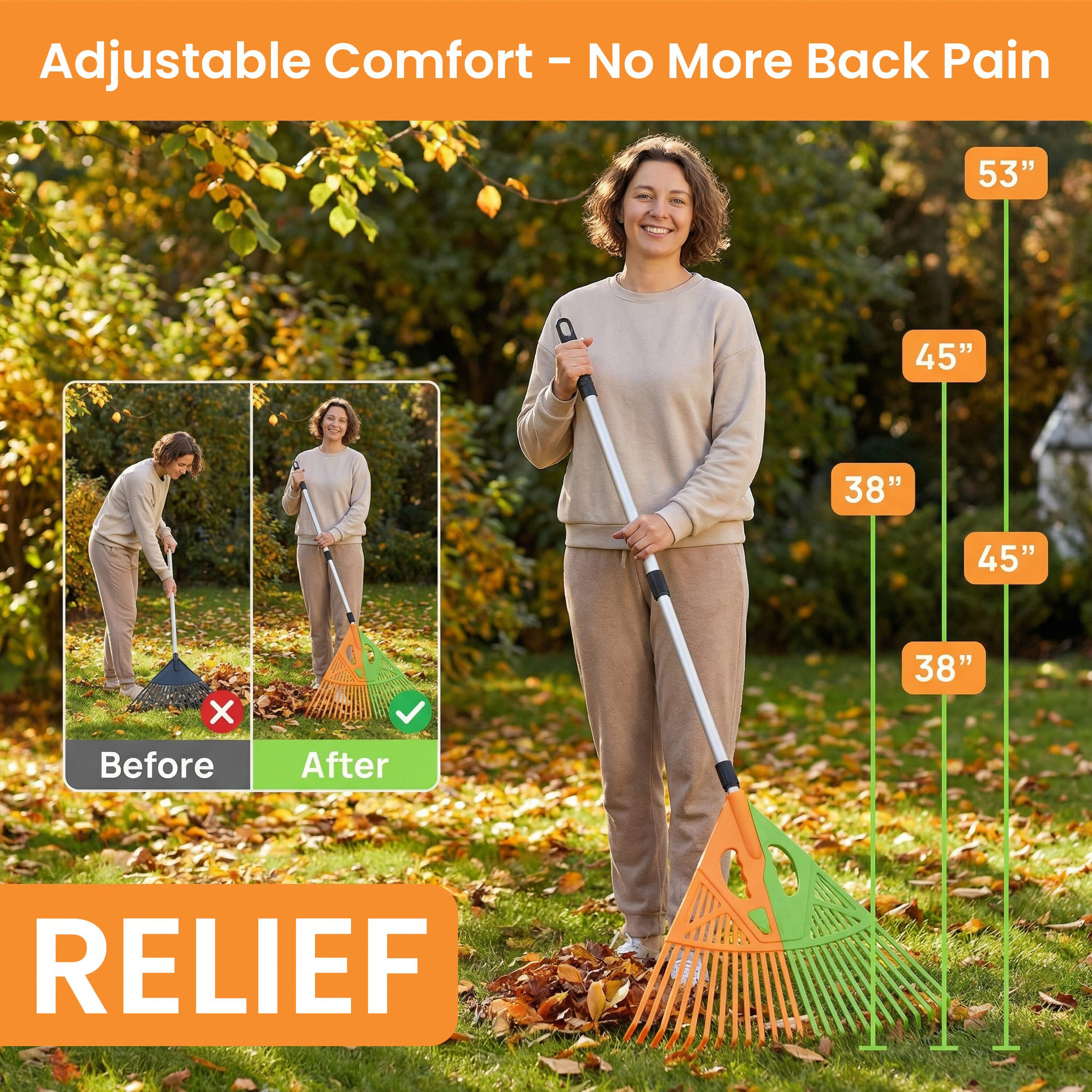 Gardenised QI004956 Lawn-Leaf-Rakes - View #4