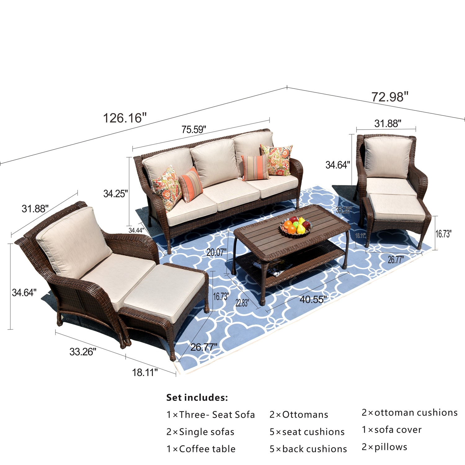 Ovios KS200 Patio-Conversation-Sets - View #11