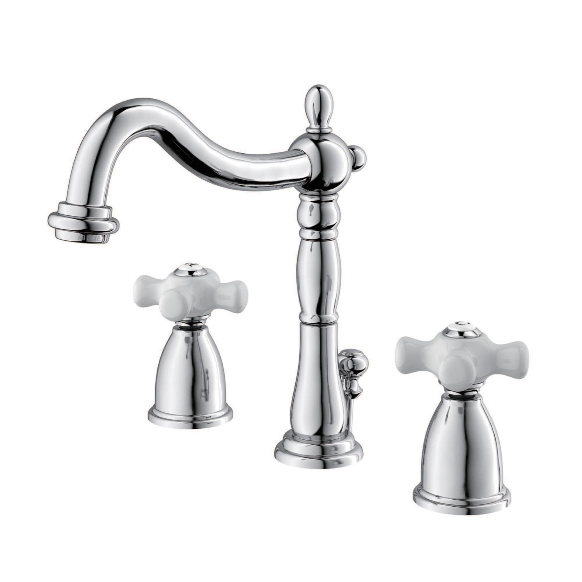Kingston Brass WLKB1971PX Georgian Chrome Widespread 2-handle High-arc Residential Handle Bathroom Sink Faucet with Drain