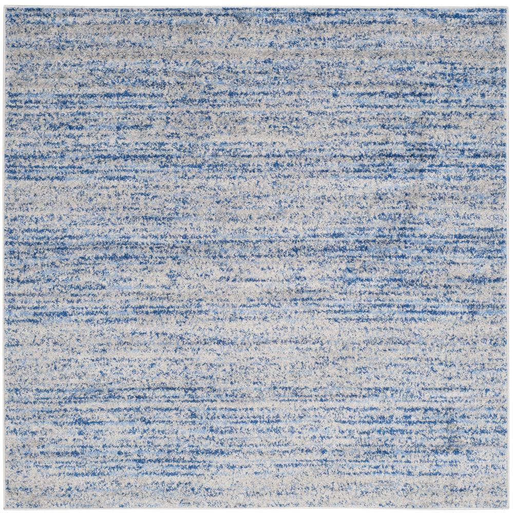 Safavieh ADR117D-4SQ Adirondack Lorenzo 4 x 4 (ft) Loomed Polypropylene Blue/Silver Square Indoor Distressed/Overdyed Industrial Area rug