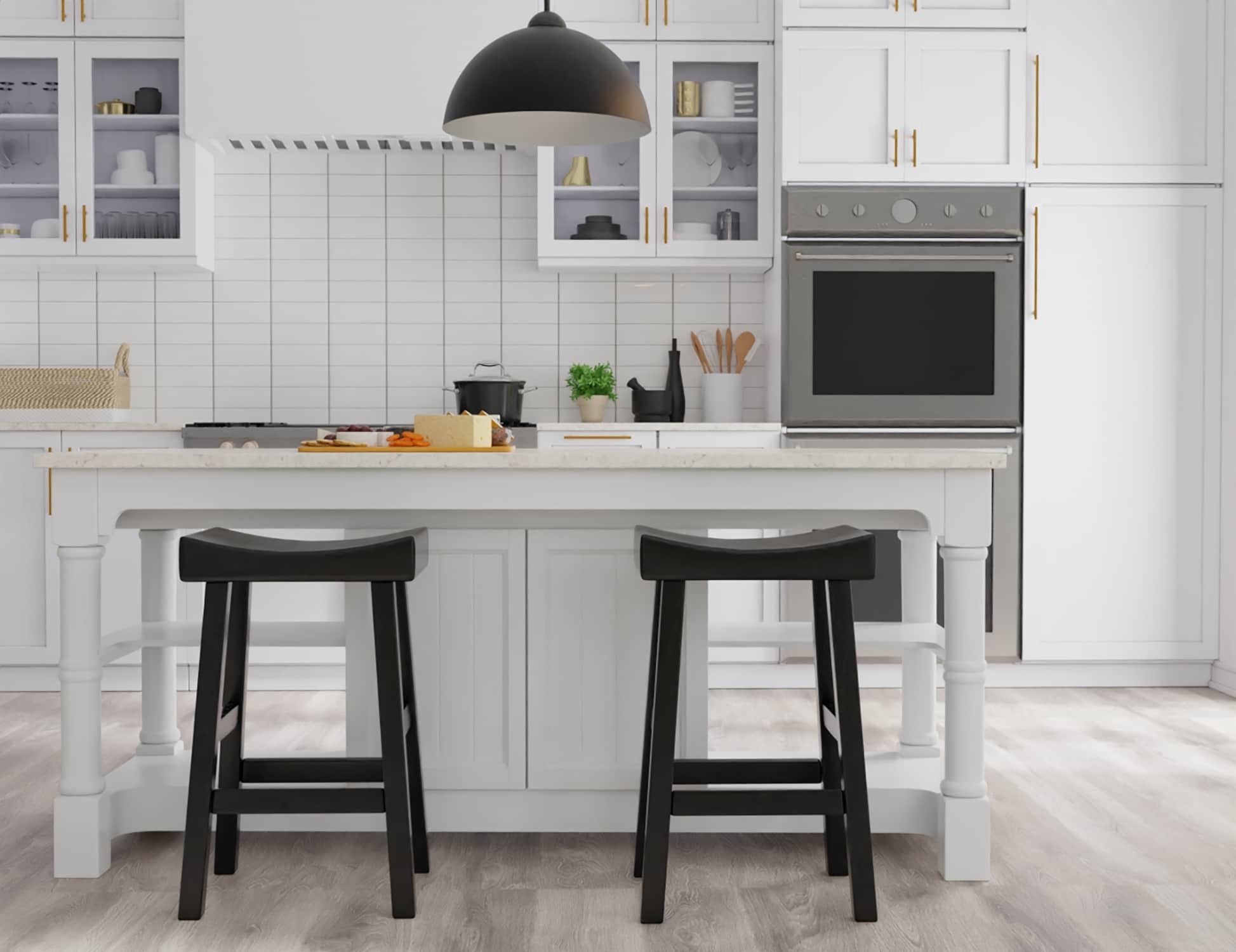Black Wood 30" Saddle Style Backless Bar Stool
