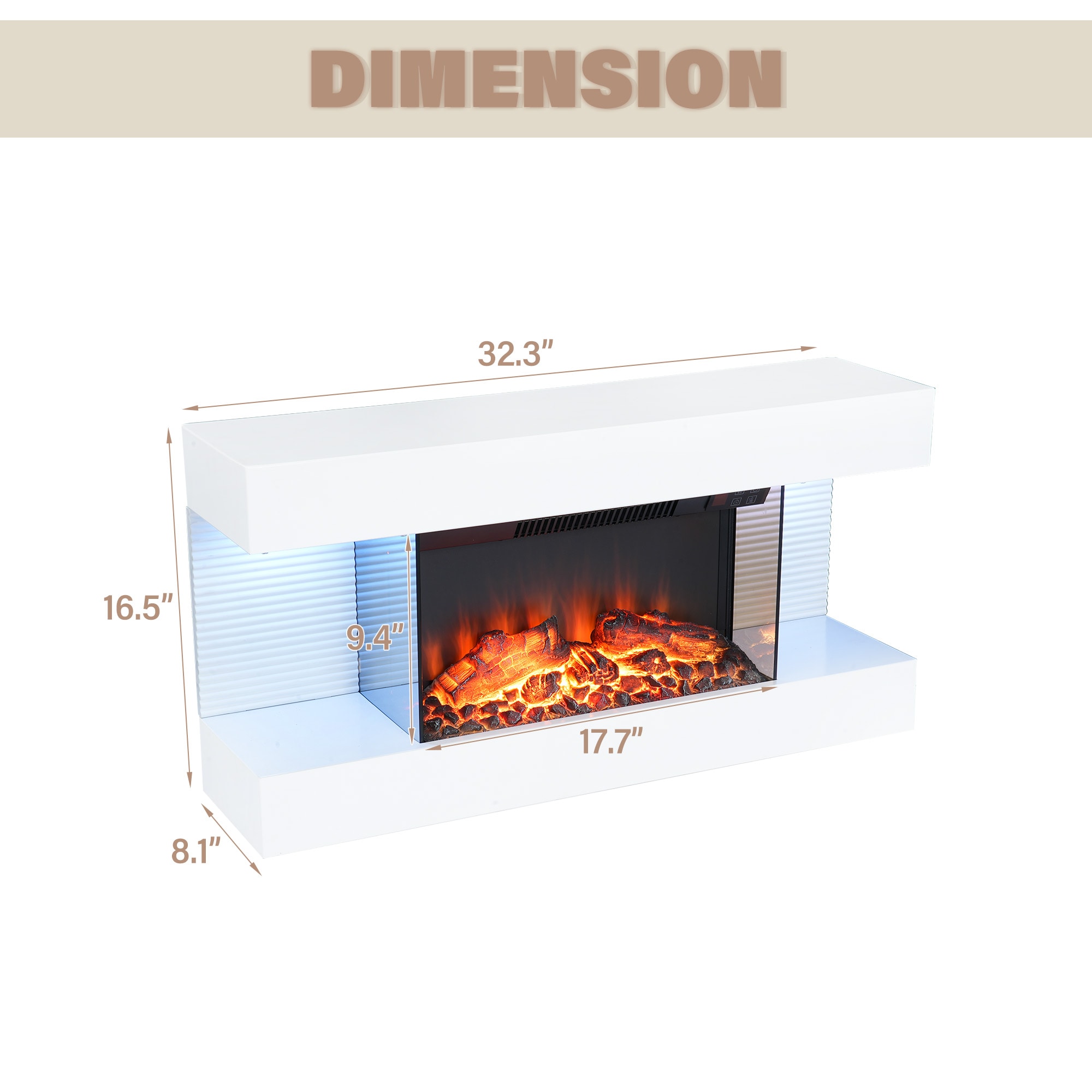 Clihome CL-WMTVS015-WHI-F018 Electric-Fireplaces - View #13