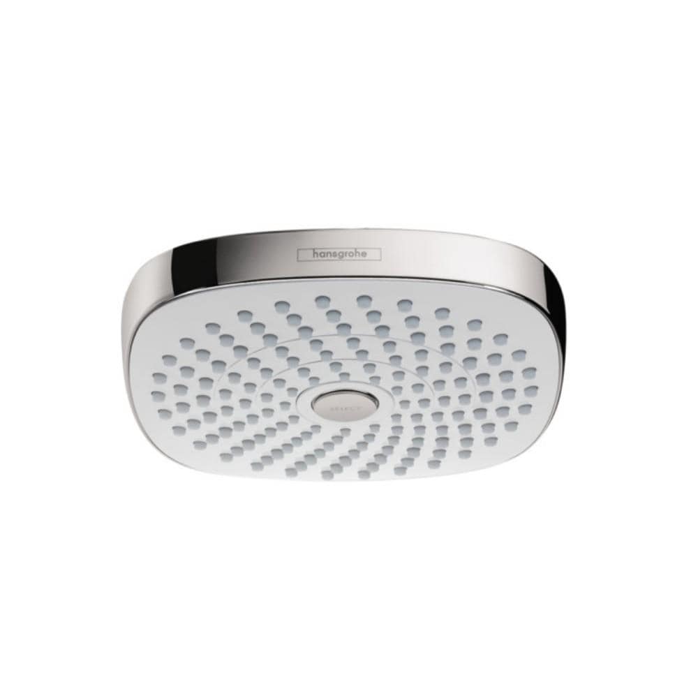 Hansgrohe 04387400 Croma 2.0 -Spray Chrome/white 7.38-in Polygon Fixed Rain Shower Head 1.8 GPM